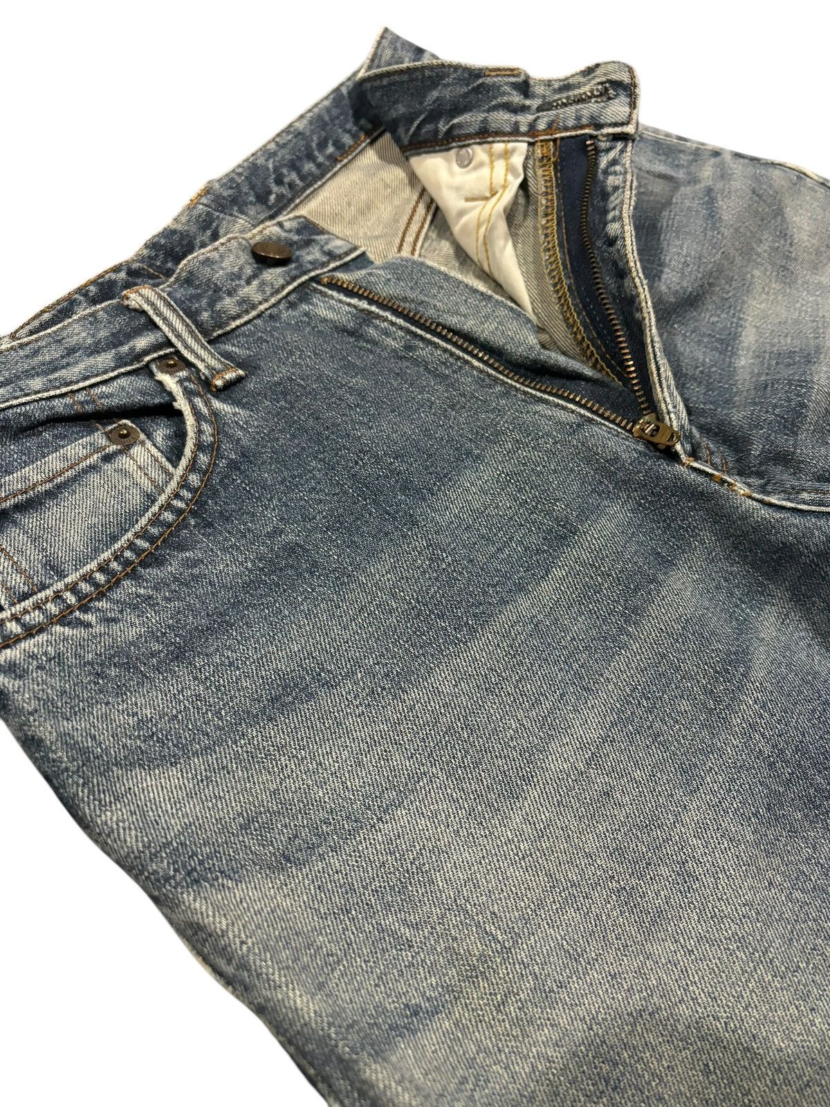 Edwin × Japanese Brand Vintage Y2k Edwin 405 Faded Made In Japan Straight Cut Jeans Size US 29 - 4 Thumbnail