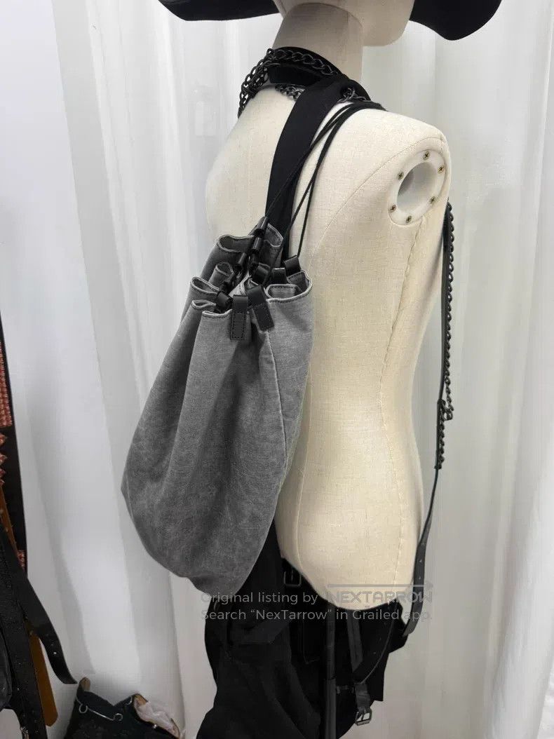 Yohji Yamamoto Yohji Yamamoto Red label water-washed grey vagabond bag Size ONE SIZE - 4 Thumbnail