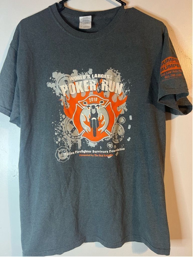 Gildan Men's Gildan poker Run Graphic Tee Shirt Size M Gray Size US M / EU 48-50 / 2 - 1 Thumbnail