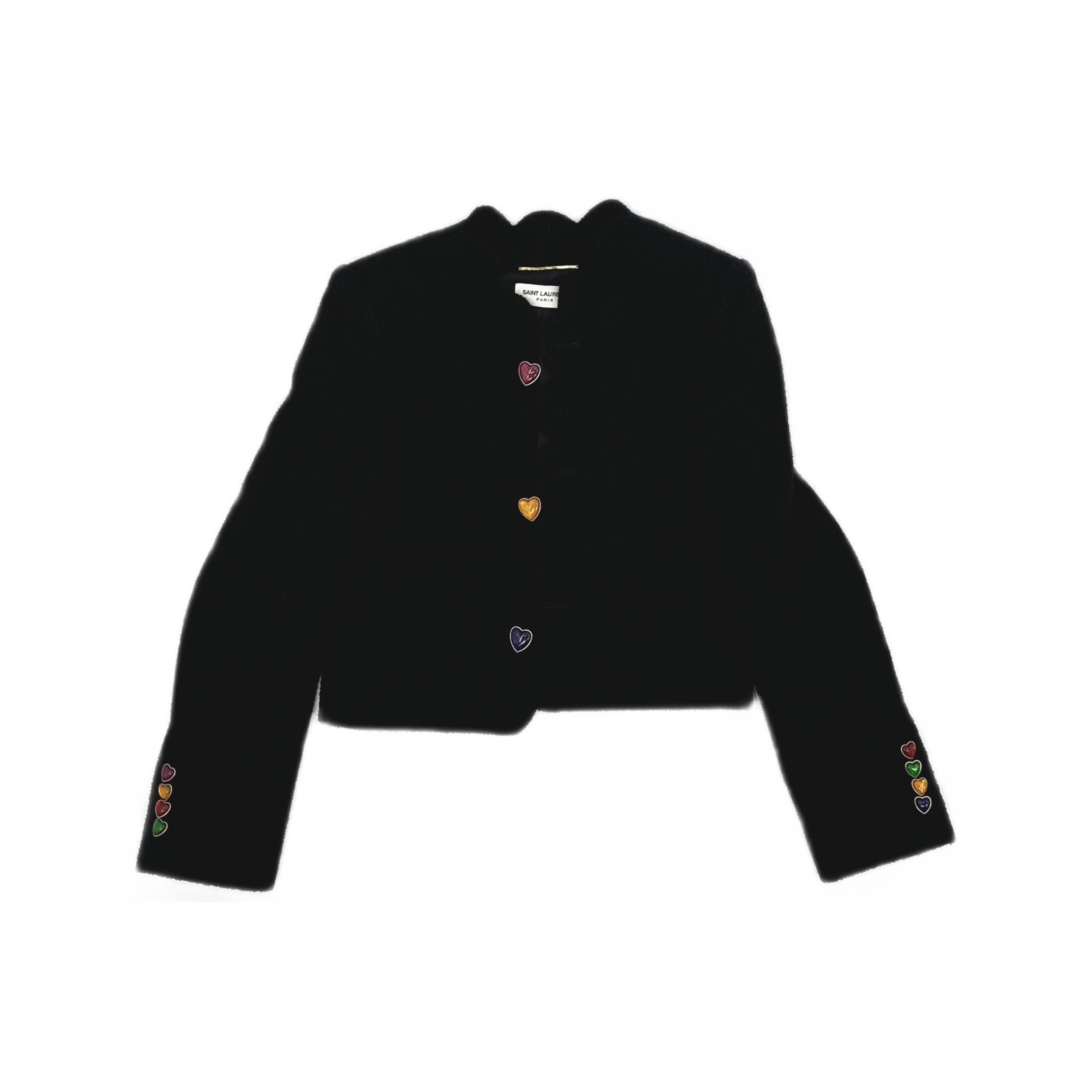 Saint Laurent Paris Saint Laurent Heart Button Wool Jacket F38 Size S / US 4 / IT 40 - 1 Thumbnail