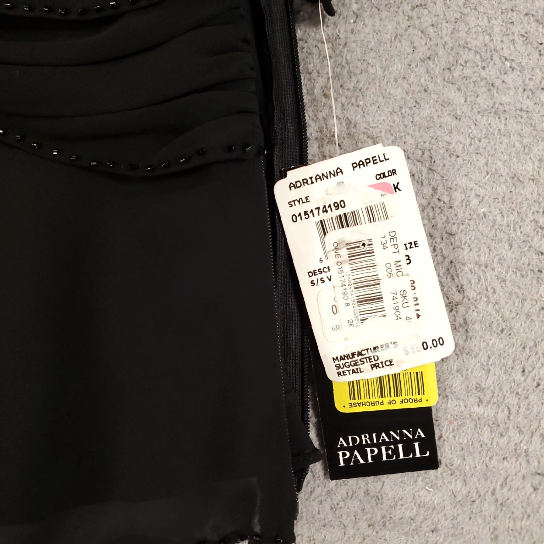 Adrianna Papell Adrianna Papell Brand New Evening Wear Outfit Set Women's 8 Black Beaded Layered Sheer Lined NWT Skirt Blouse 2 Piece Size M / US 6-8 / IT 42-44 - 2 Thumbnail