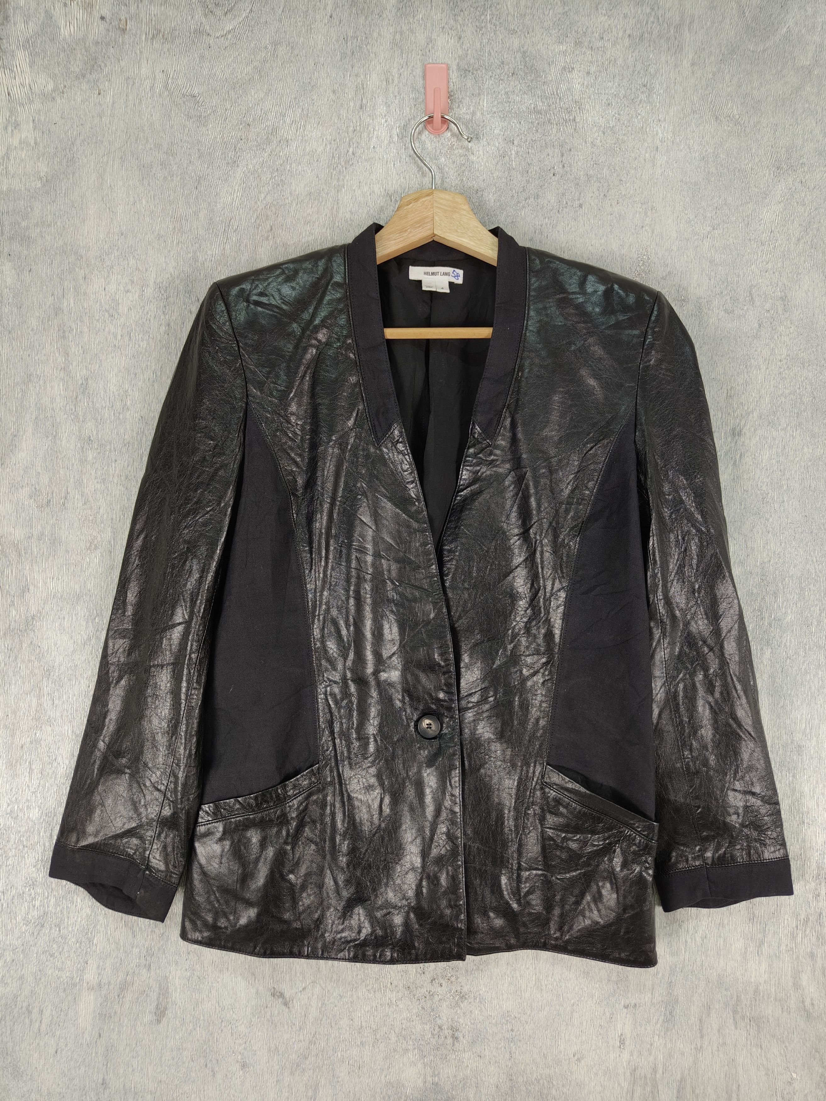 Helmut Lang Vintage Helmut Lang Lamb Leather Blazer Style Jacket Size US M / EU 48-50 / 2 - 1 Thumbnail