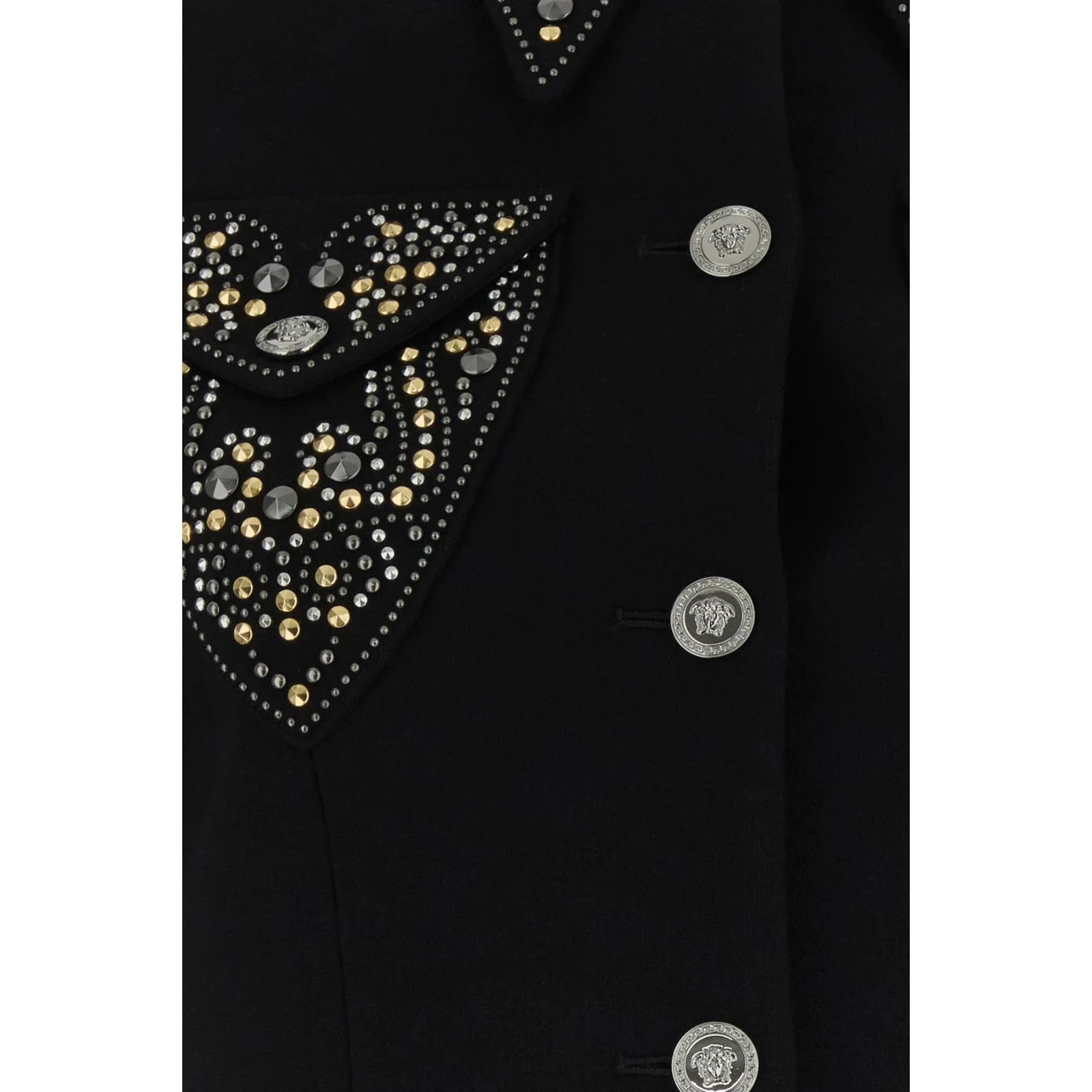 Versace VERSACE Black Wool Blazer New & Authentic (Women's size:40;) Size S / US 4 / IT 40 - 3 Thumbnail