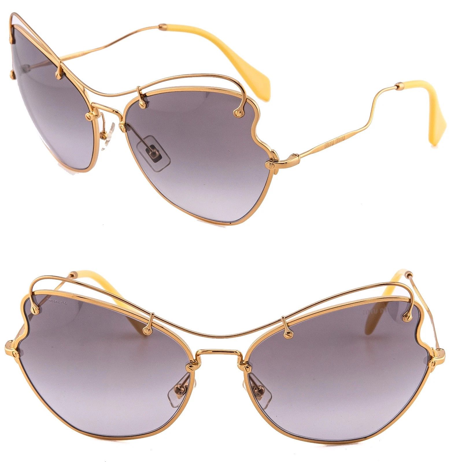 Miu Miu MIU MIU MU56RS SCENIQUE Oversized 56R Grey Yellow Sunglasses Size ONE SIZE - 1 Thumbnail