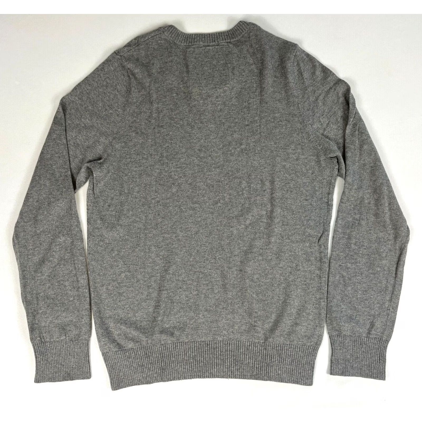 Abercrombie & Fitch VINTAGE Abercrombie & Fitch Pullover Sweater Shirt Mens L Gray V-Neck 94% Cotton, 3% Wool, 3% Cashmere Embroidered Logo City Classic Muscle Fit Size US L / EU 52-54 / 3 - 2 Thumbnail