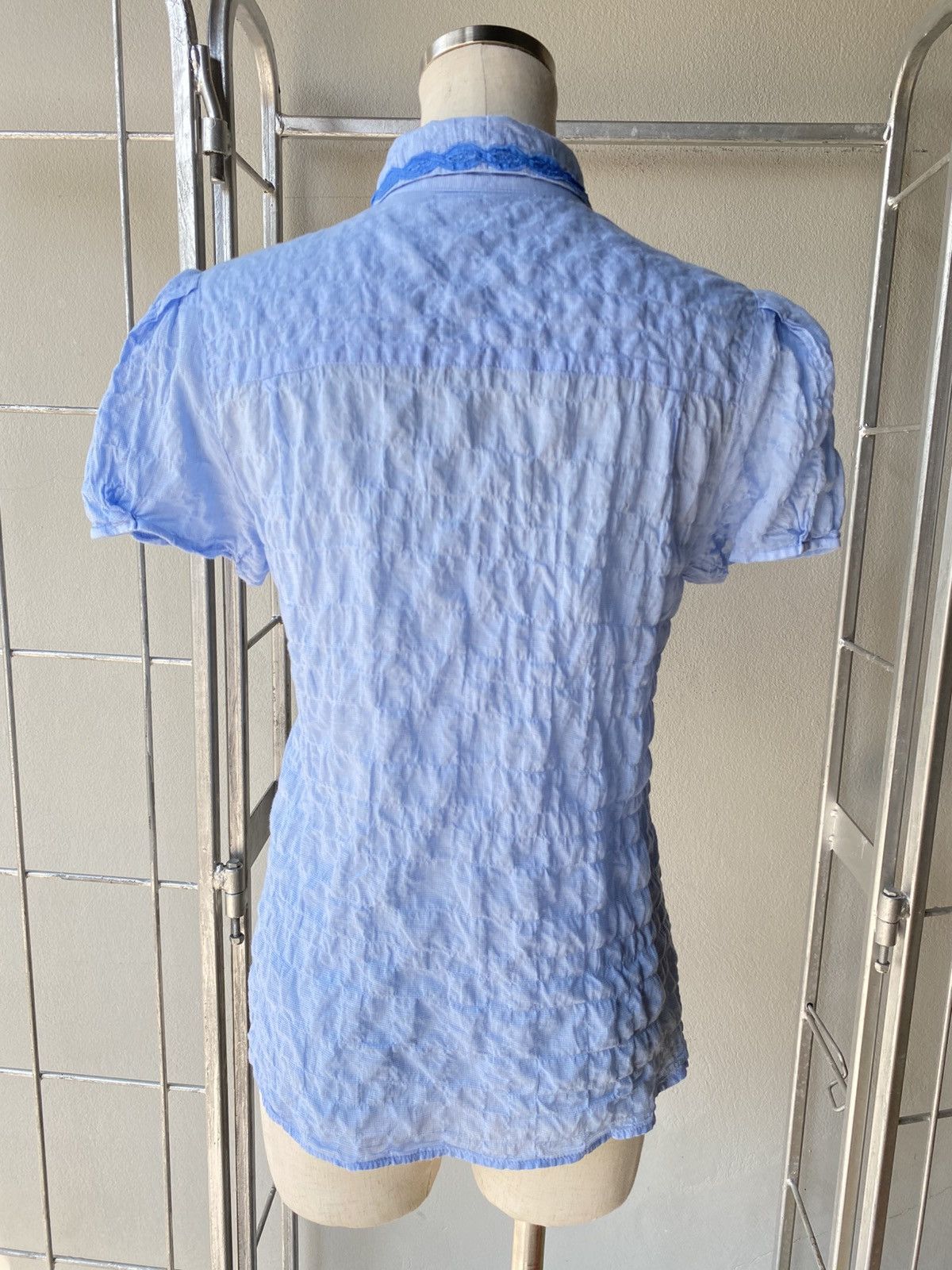 Ne-Net Né-net Sky Blue Lace-Trimmed Blouse Size S / US 4 / IT 40 - 17 Thumbnail