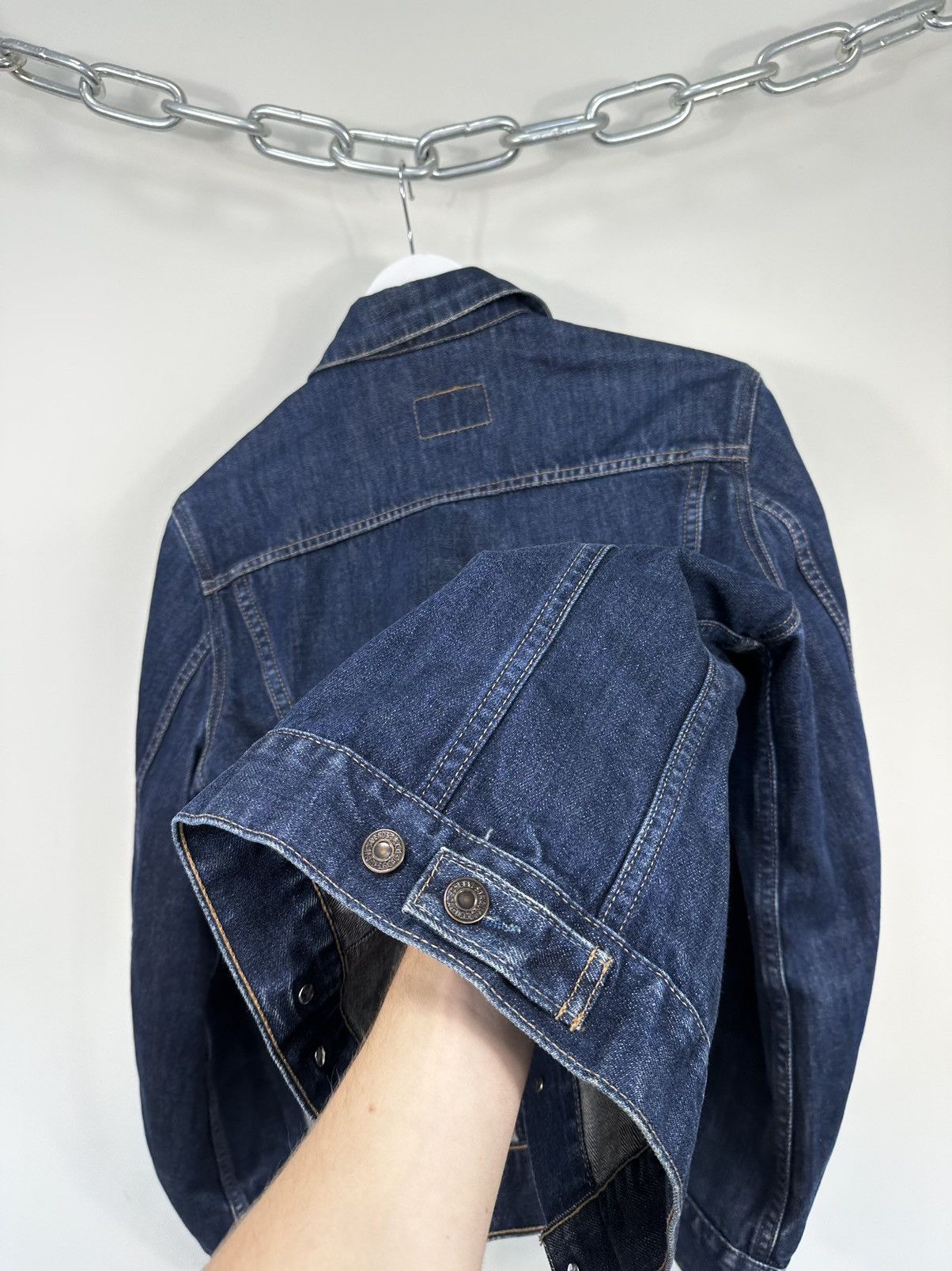 Levi's Vintage 90s Levi's Washed USA Denim Racing Bomber Jacket Size US S / EU 44-46 / 1 - 9 Thumbnail