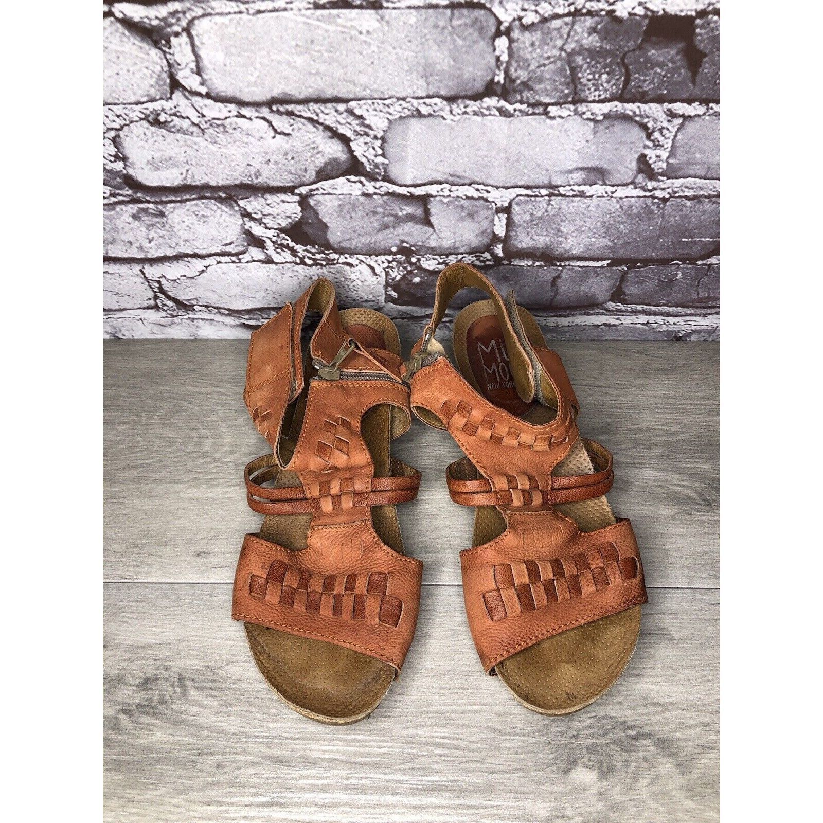 Other Miz Mooz Orange Leather Side Zipper Strap Heeled Sandals Wom Size US 10.5 / IT 40.5 - 17 Thumbnail
