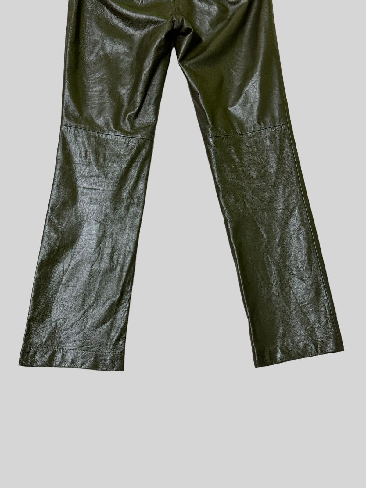 Japanese Brand × Vintage Japan Fashion Jpg Style PVC Leather Dark Green Pants Size US 26 / EU 42 - 11 Thumbnail