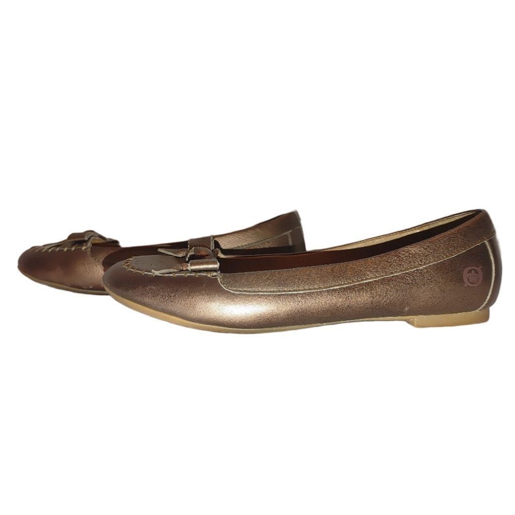 Born Born Louise Metallic Bronze Leather Ballet Flats Size 7.5 Size US 7.5 / IT 37.5 - 10 Thumbnail