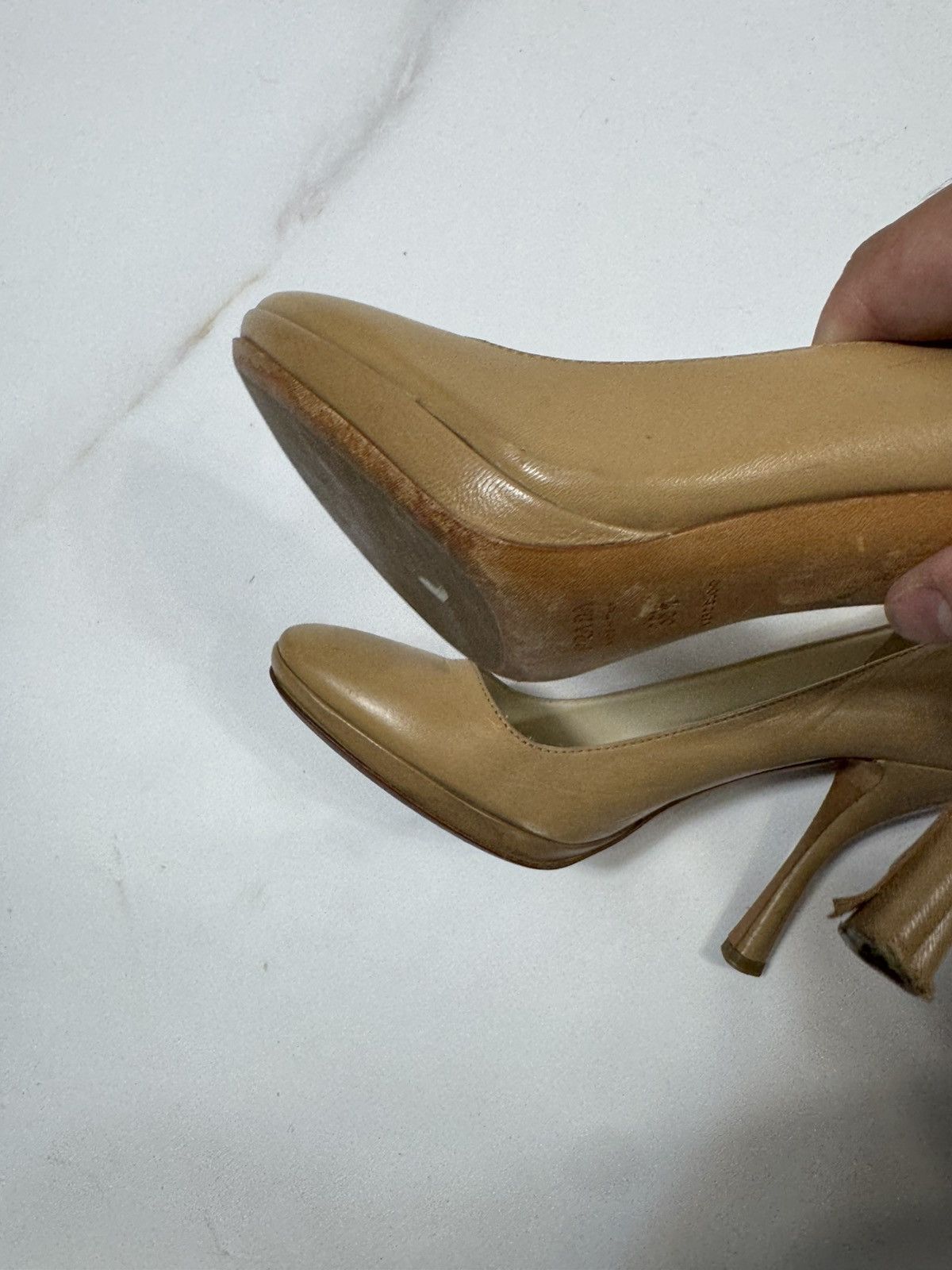 Prada Prada Nude Patent Leather Hight Heels Size US 7 / IT 37 - 16 Thumbnail