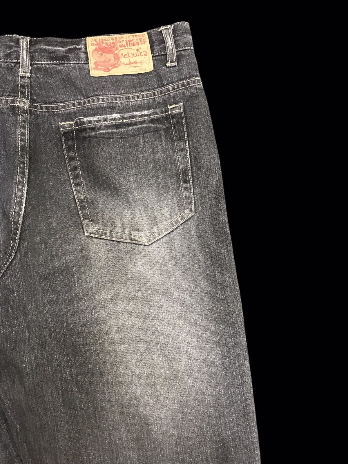 Japanese Brand 💥ART💥Very Rare Mural Print Black Wash Denim F77 Size US 31 - 8 Thumbnail