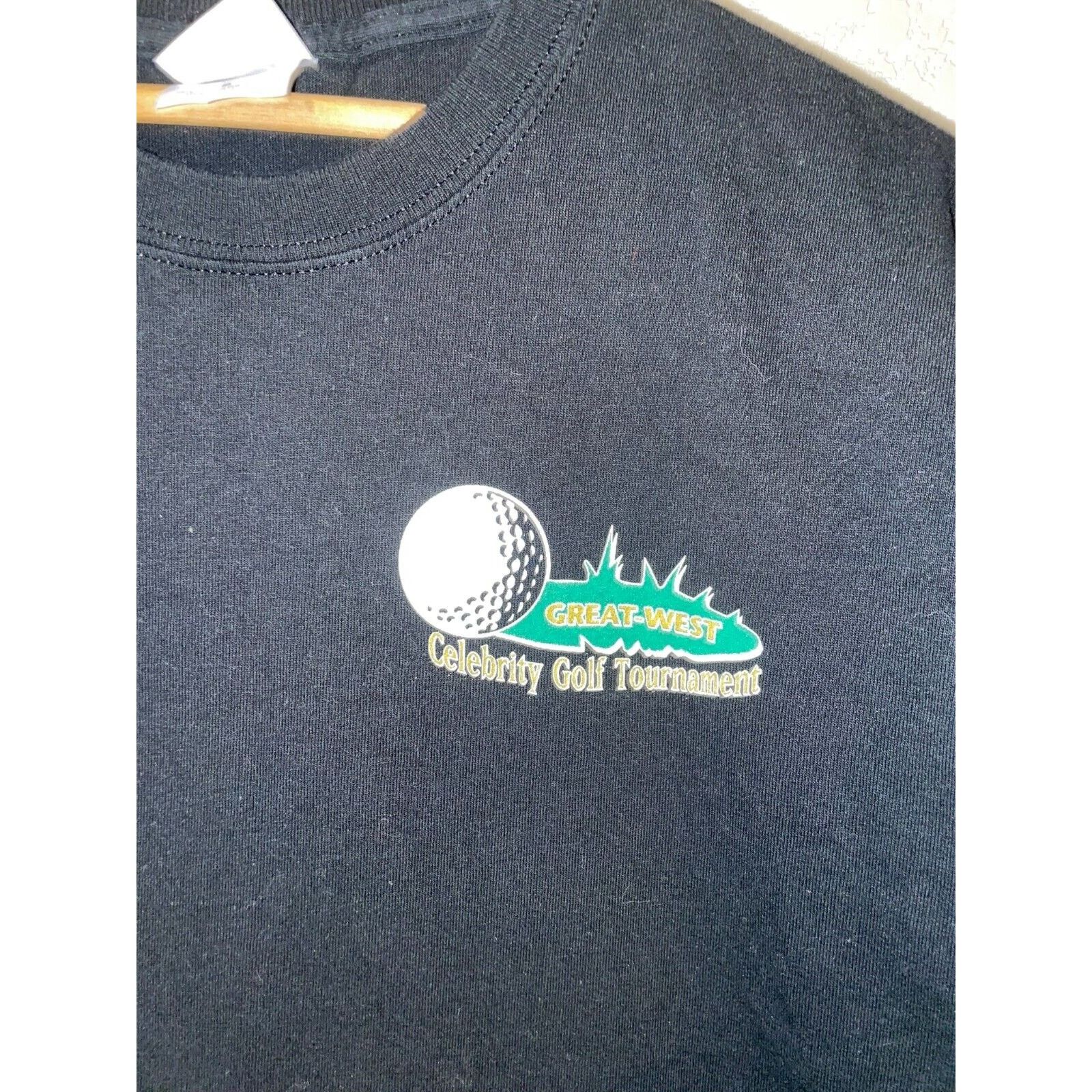 Gildan Vintage Golf Shirt Great-West Celebrity Golfing Black Tee M Size US M / EU 48-50 / 2 - 2 Thumbnail