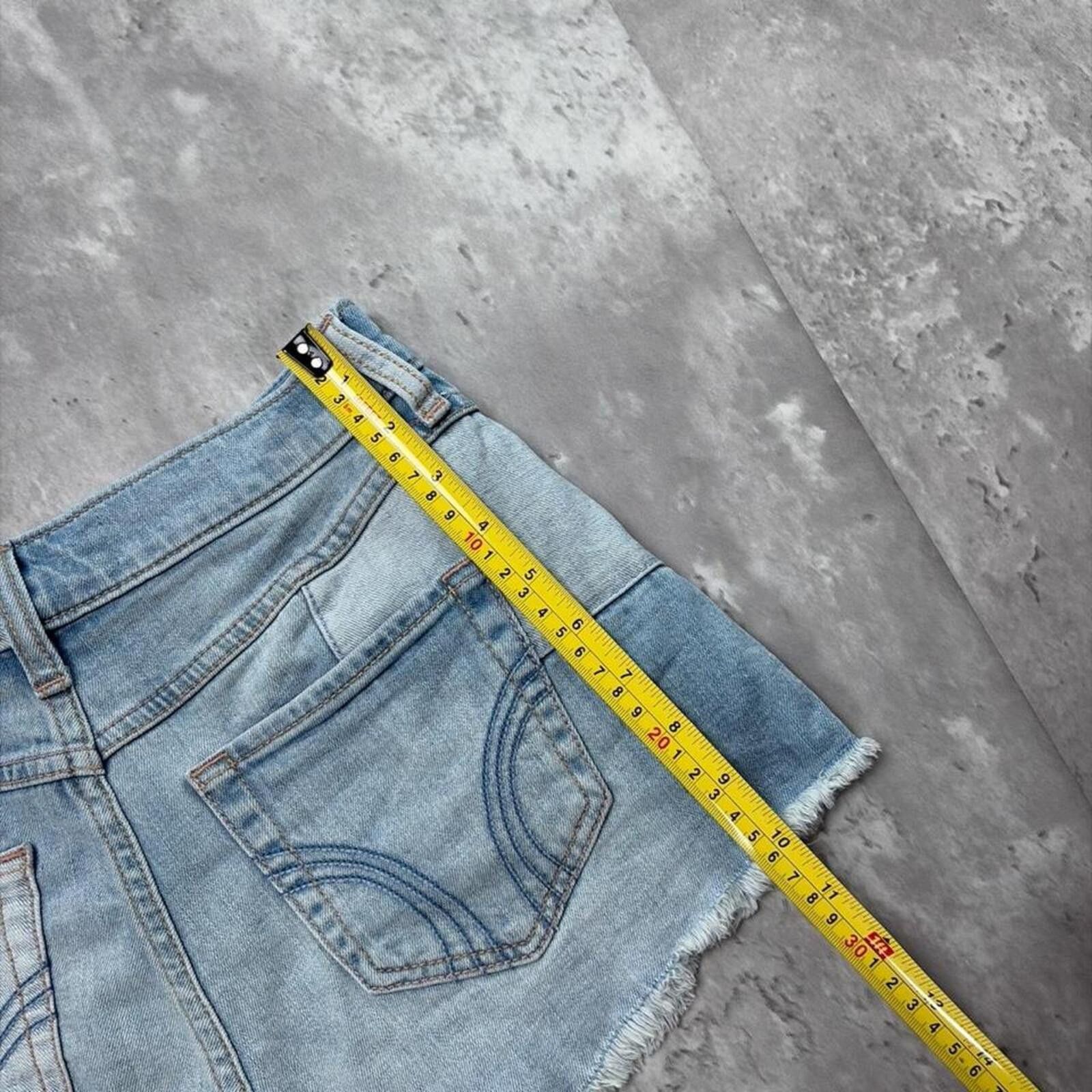 Other Y2K Hollister Surf Grunge Patchwork Mini Denim Shorts Size 25" / US 0 / IT 36 - 7 Thumbnail