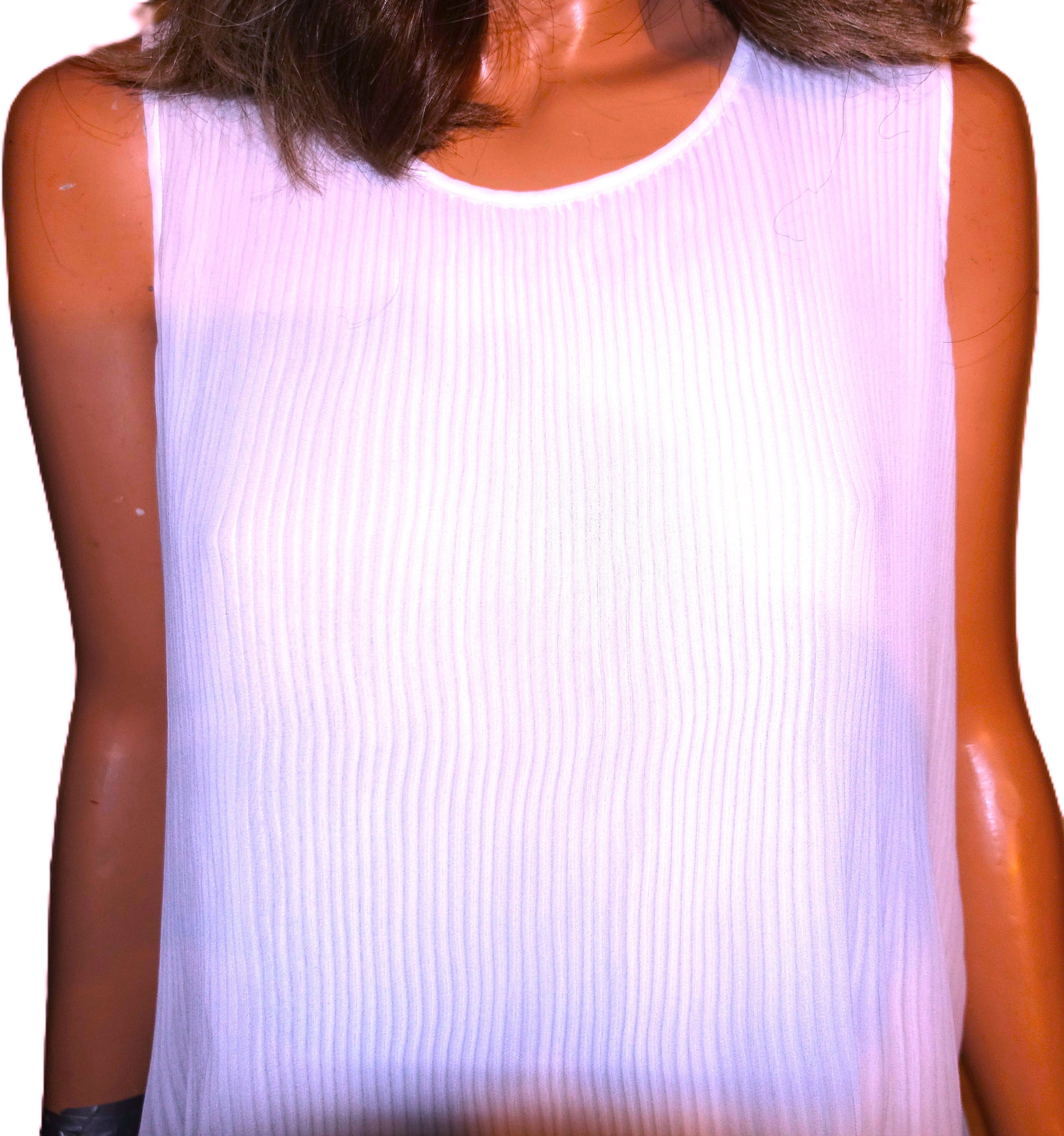 Calvin Klein Calvin Klein White Crinkle Tank Top M Size M / US 6-8 / IT 42-44 - 2 Thumbnail