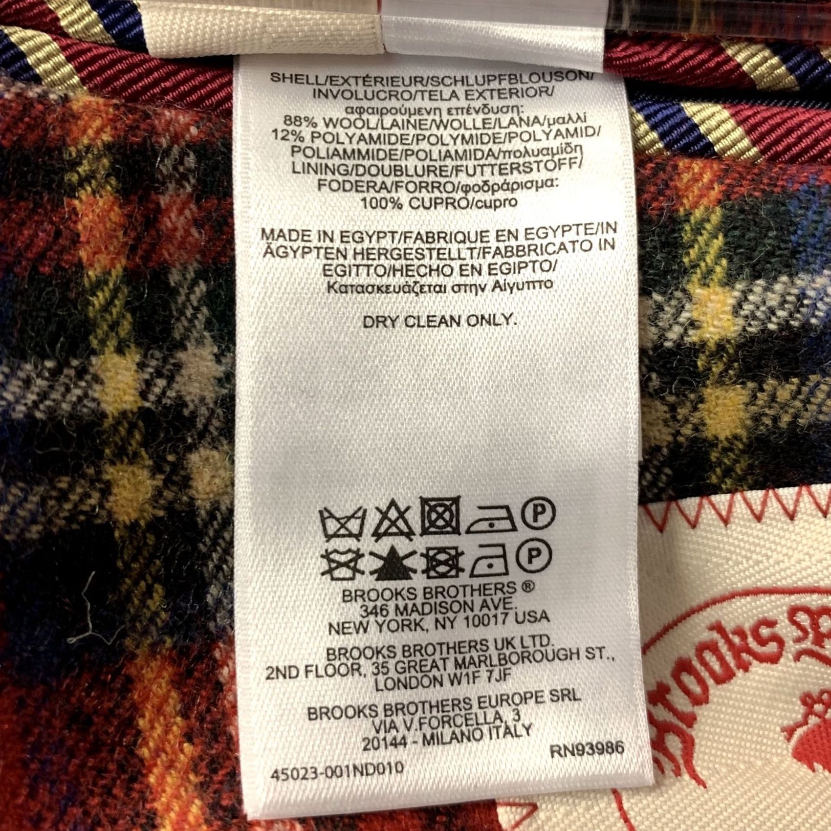 Brooks Brothers BROOKS BROTHERS Sport Coat 42 Red Tartan Wool Blend Blazer Mens NOTCH LAPEL Size 42R - 7 Thumbnail