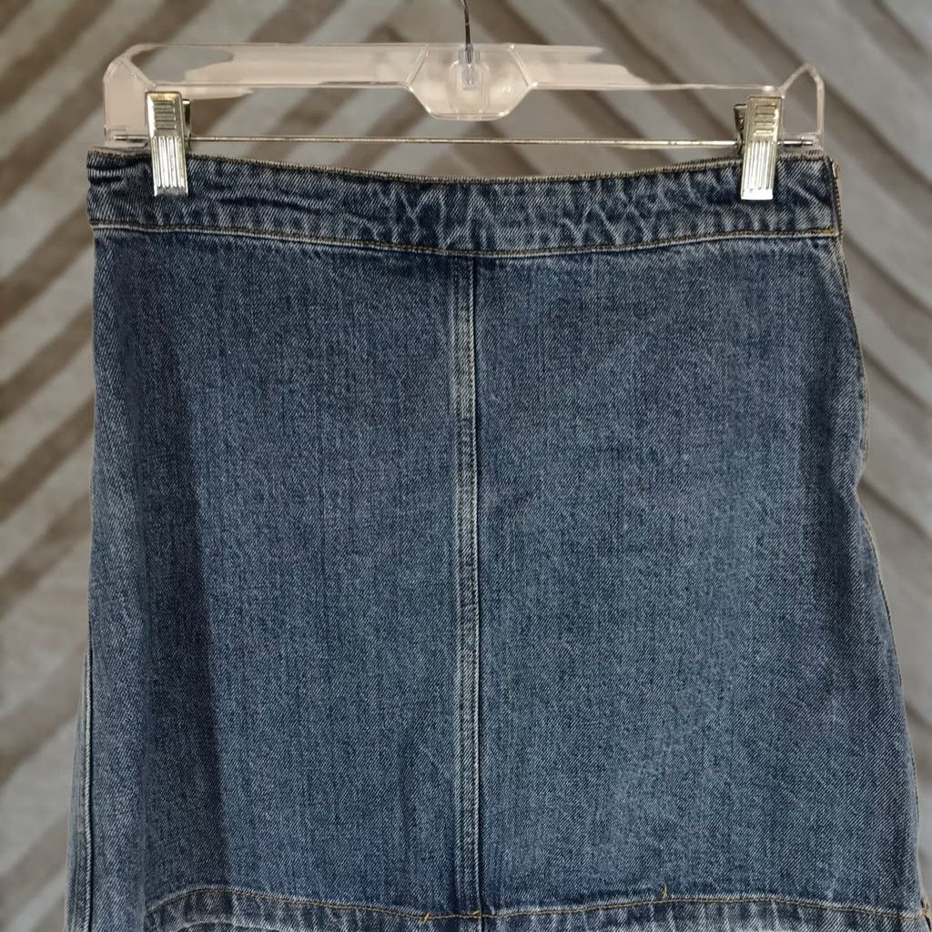 Vintage Wilfred Free Denim Mini Skirt Sz 8 High Waisted Side Zip Medium Wash A-Line Size 30" / US 8 / IT 44 - 1 Thumbnail