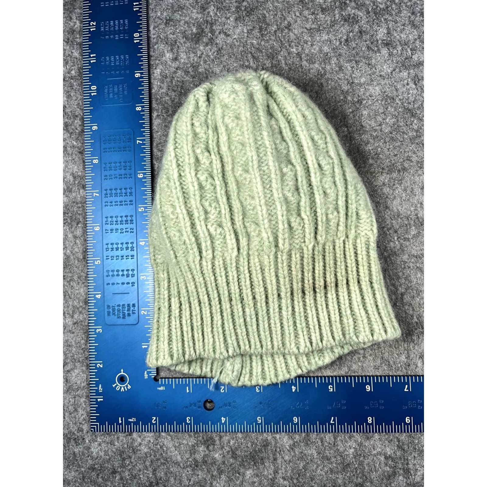 Gap VINTAGE Gap Hat Beanie Women Small Green Cable Knit Lambswool Stretch Winter Warm Size ONE SIZE - 5 Thumbnail