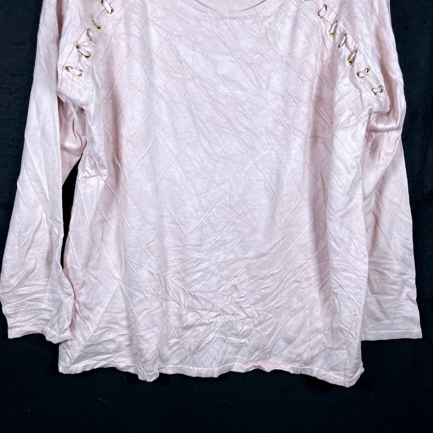 Calvin Klein Calvin Klein Womens Shirt Pink Gold Grommet Trim Lightweight Long Sleeve XL Size M / US 6-8 / IT 42-44 - 3 Thumbnail