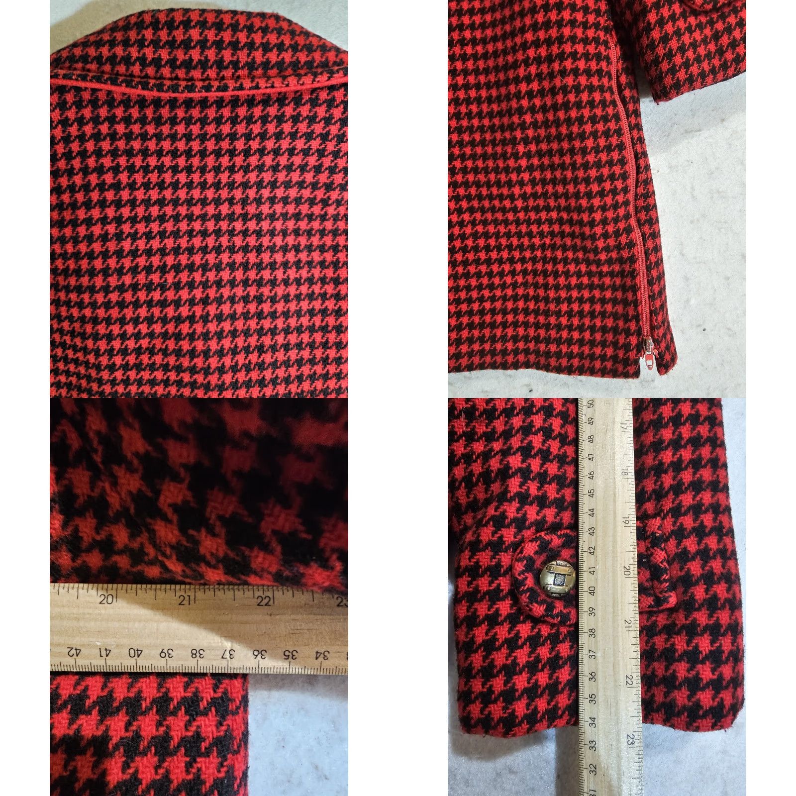 Vintage VINTAGE Penguin FASHION Wool Overcoat Black Red Check Womens Sz 12 Button-Up Coat 60s 1960s Wool Blend Regular Size L/XL Red Plaid Womens Size L / US 10 / IT 46 - 9 Thumbnail