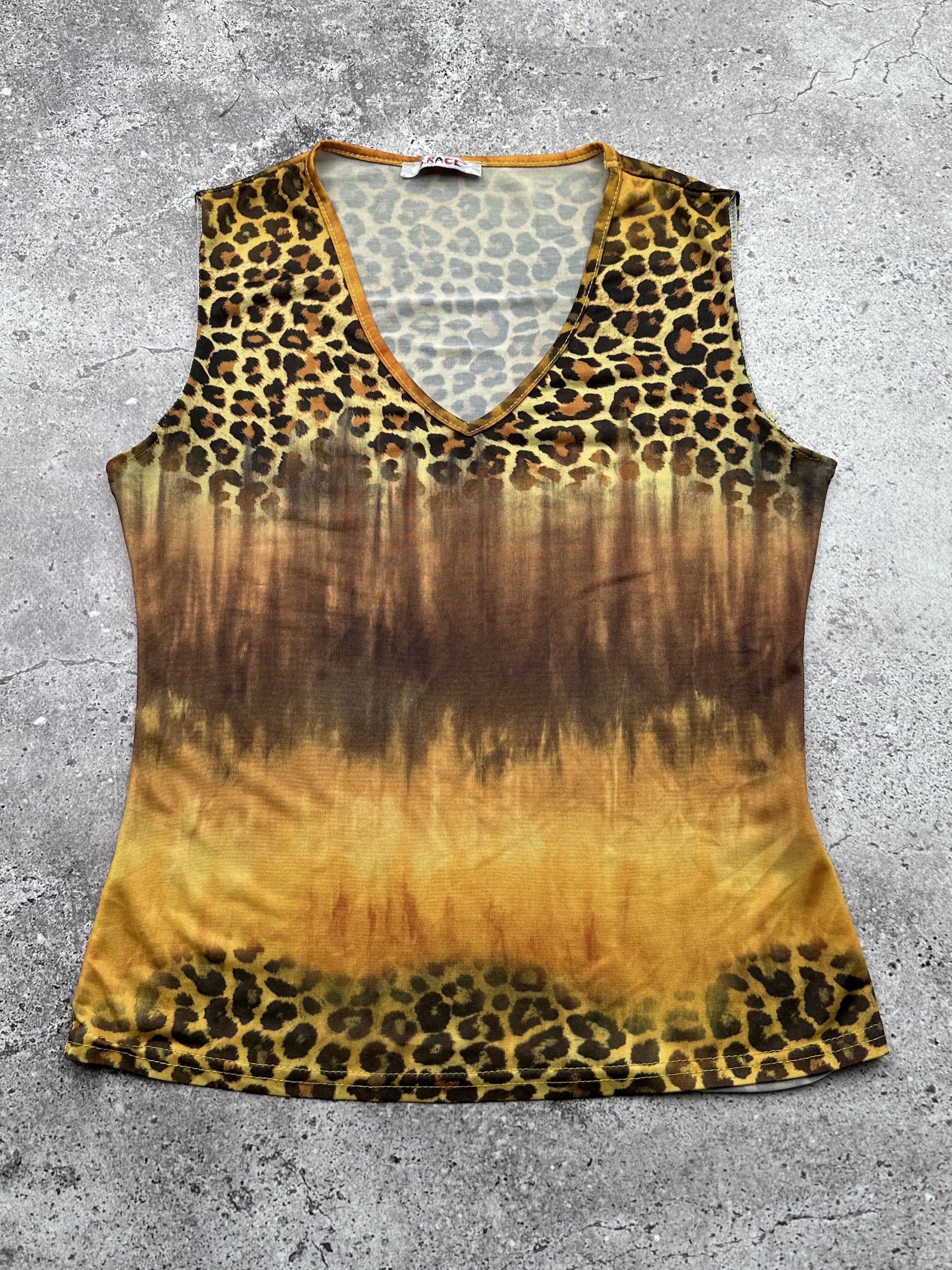 image of Vintage Printed Tank Top in Leopard, Women's (Size Small)