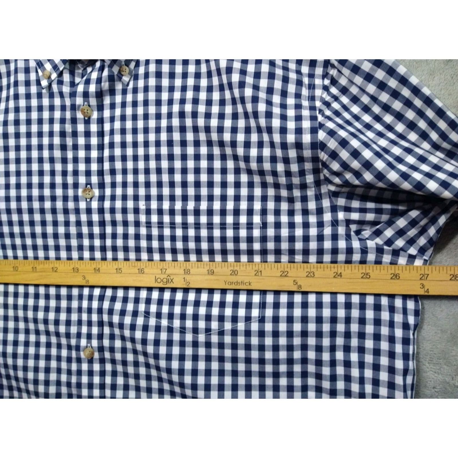 Charles Tyrwhitt Charles Tyrwhitt Shirt Blue Plaid Non Iron Classic Fit Long Sleeve Mens 2XL Size US XXL / EU 58 / 5 - 5 Thumbnail