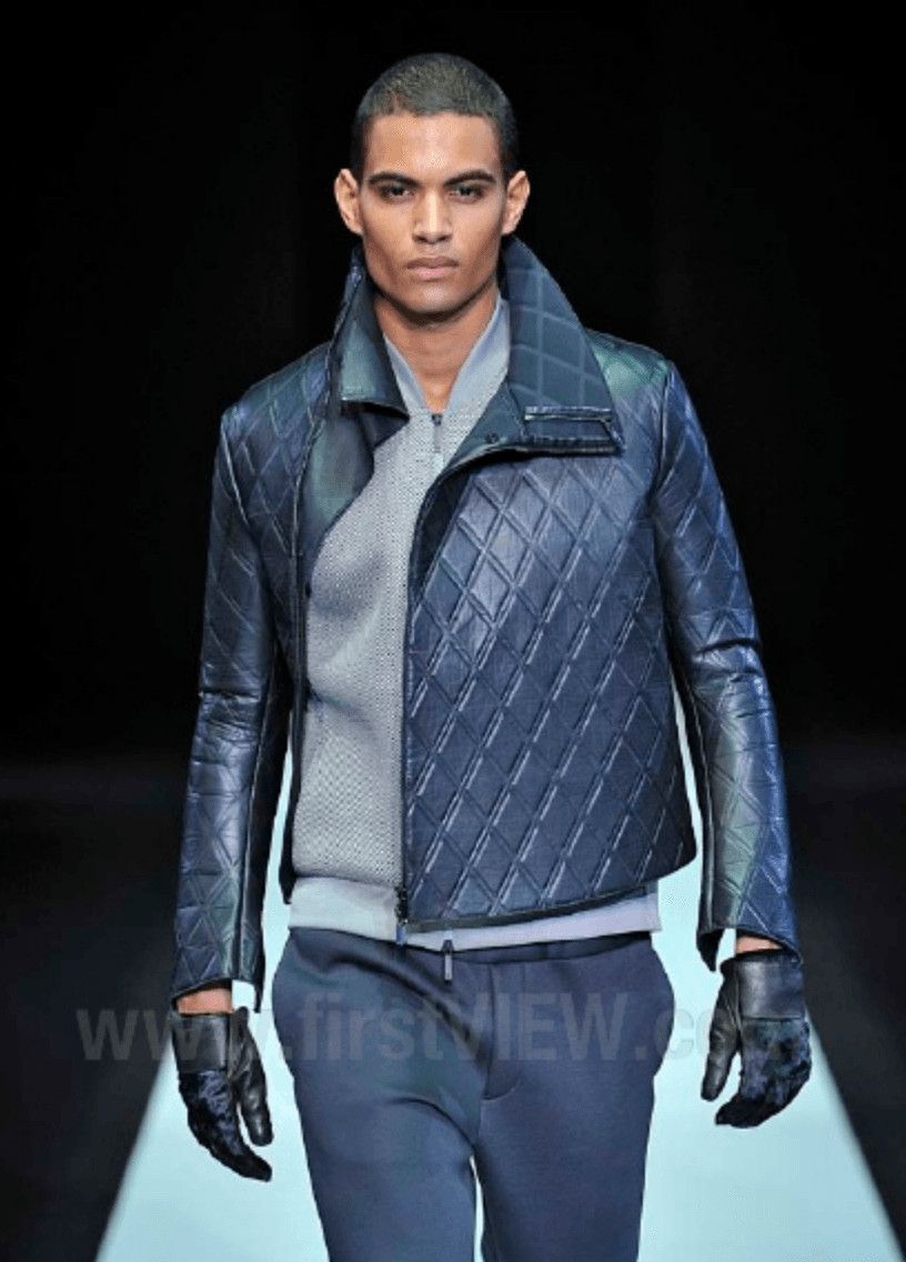 Emporio Armani AW2013 Emporio Armani Black Asymmetrical Losange Leather Jacket Size US S / EU 44-46 / 1 - 2 Thumbnail