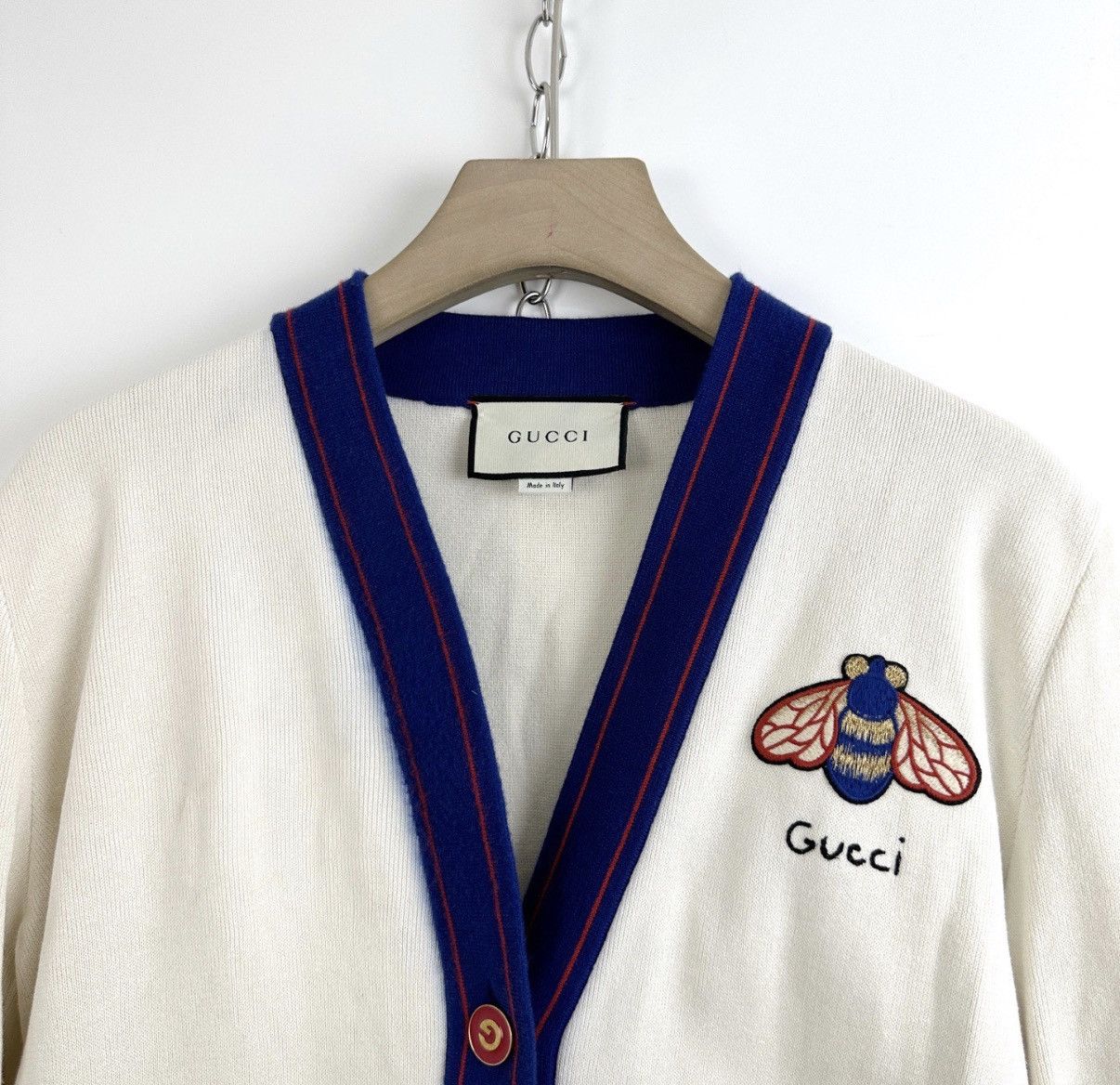 Gucci Gucci Women's Bee Embroidered Cardigan Sweater Coat K12 Size S / US 4 / IT 40 - 3 Thumbnail