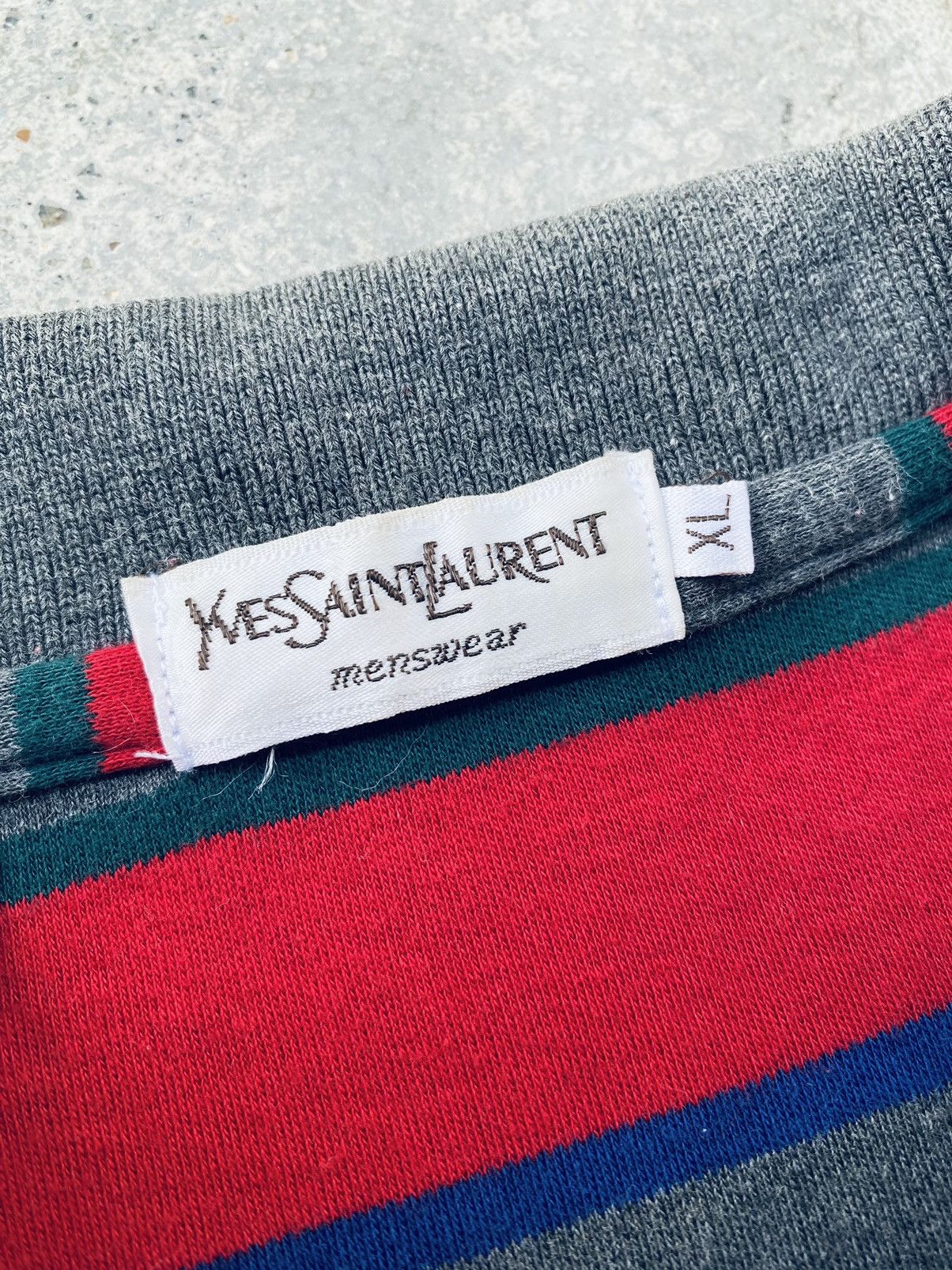 Yves Saint Laurent Vintage 80s Yves Saint Laurent Striped long Sleeve Size US XL / EU 56 / 4 - 5 Thumbnail