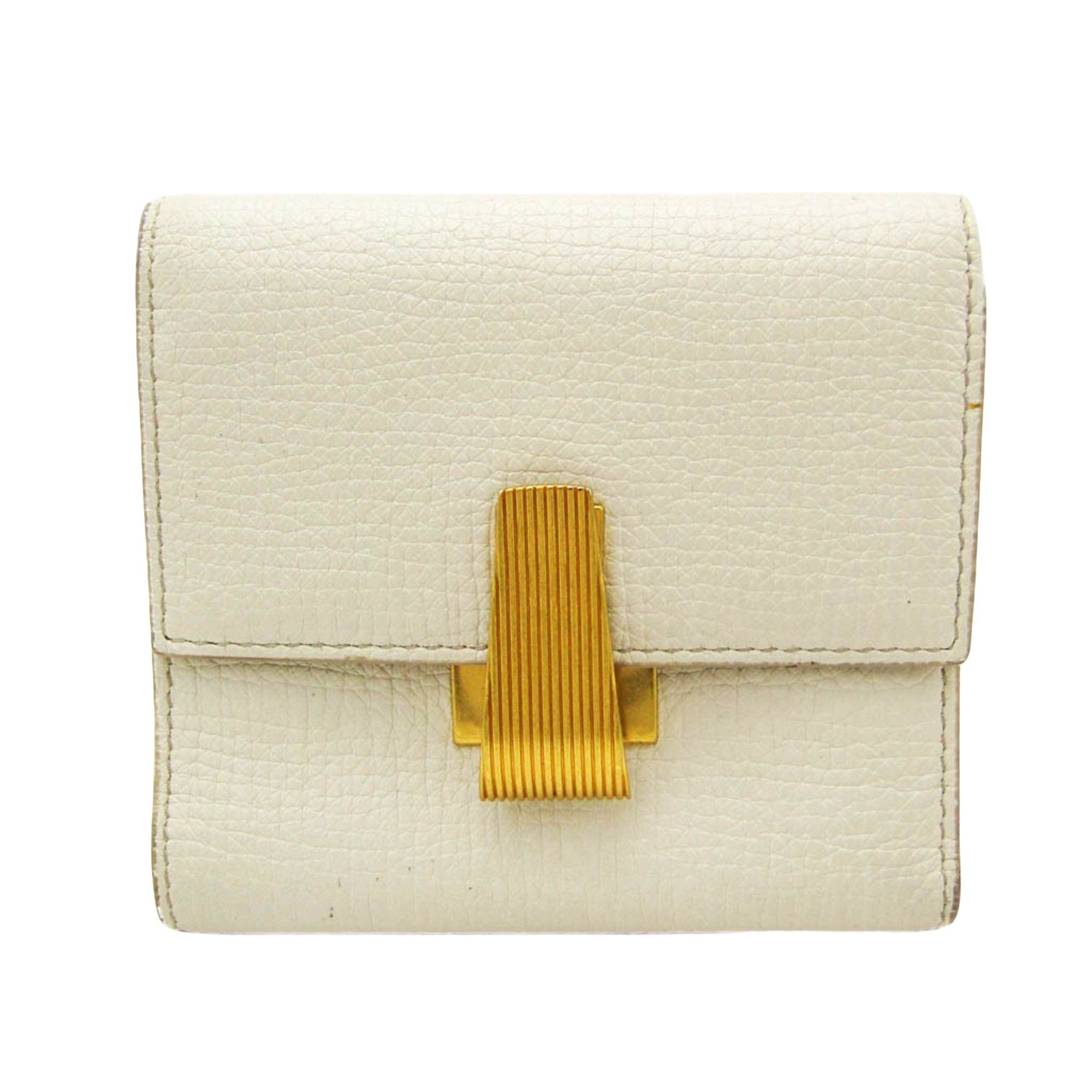 Bottega Veneta Palmerato White Leather Wallet (Pre-Owned) Size ONE SIZE - 1 Thumbnail