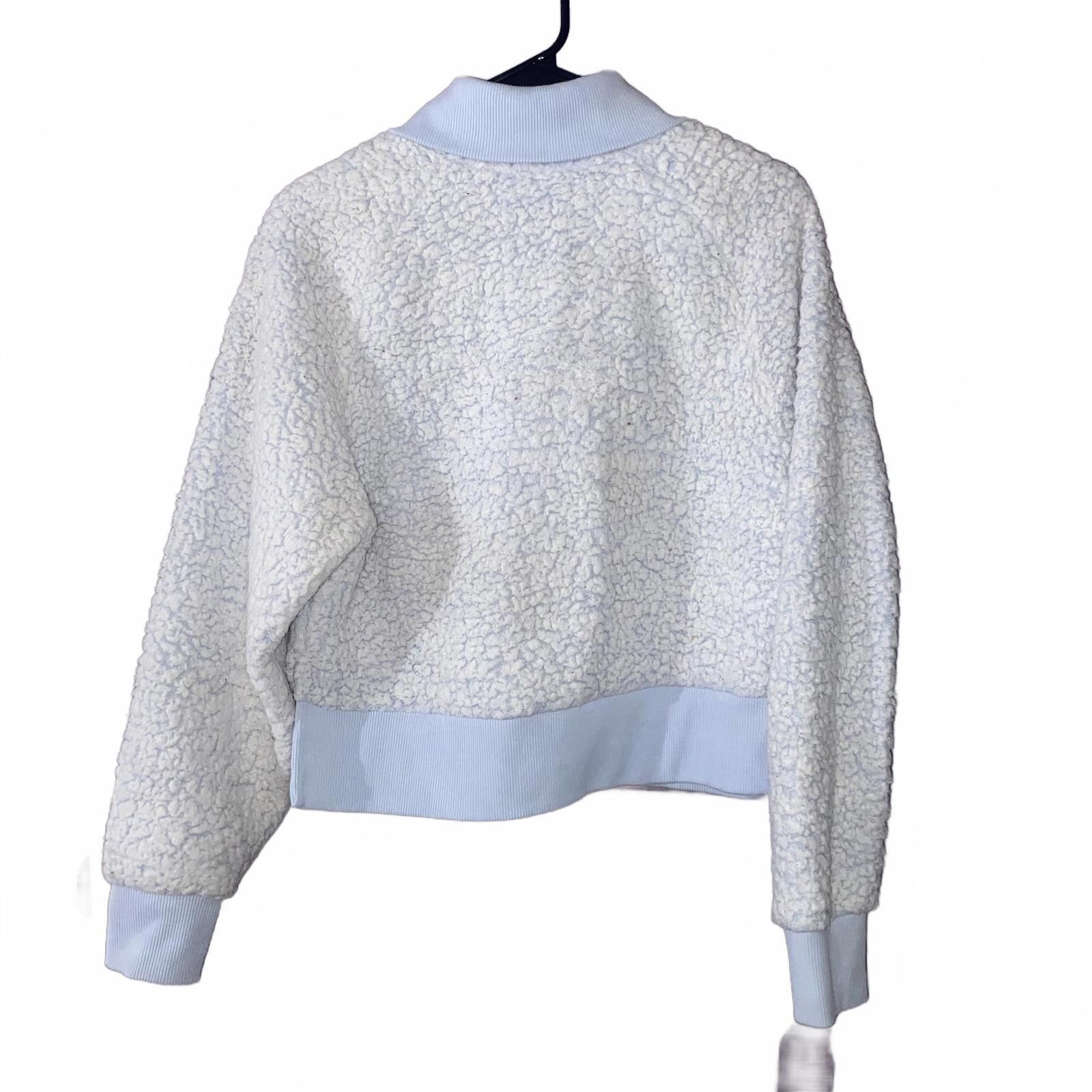 Designer Victoria’s Secret PINK Sherpa Quarter-Zip Pullover S Blue Size S / US 4 / IT 40 - 2 Thumbnail