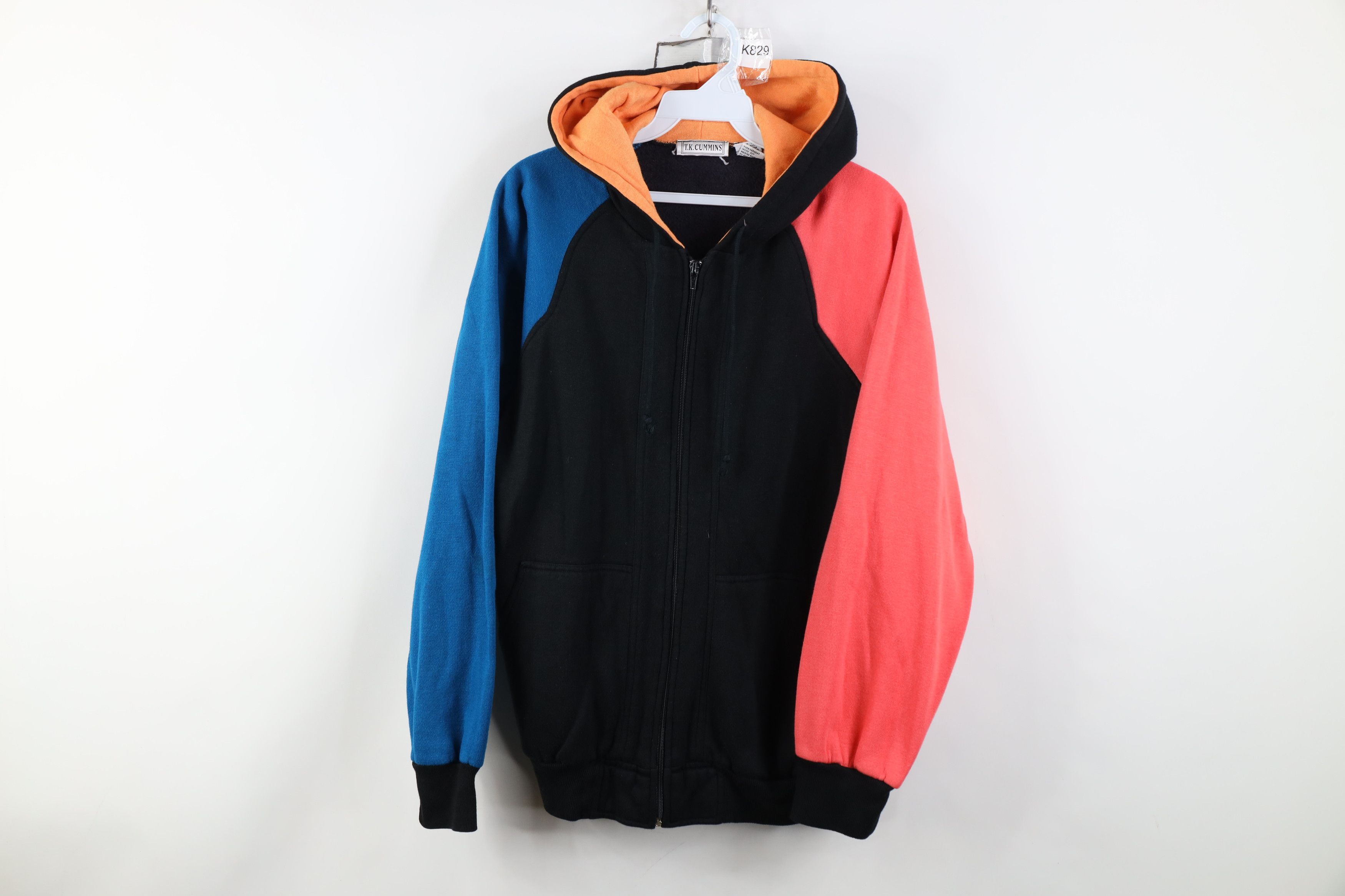 Vintage Vintage 90s Streetwear Block Full Zip Hoodie Sweatshirt Size M / US 6-8 / IT 42-44 - 1 Thumbnail