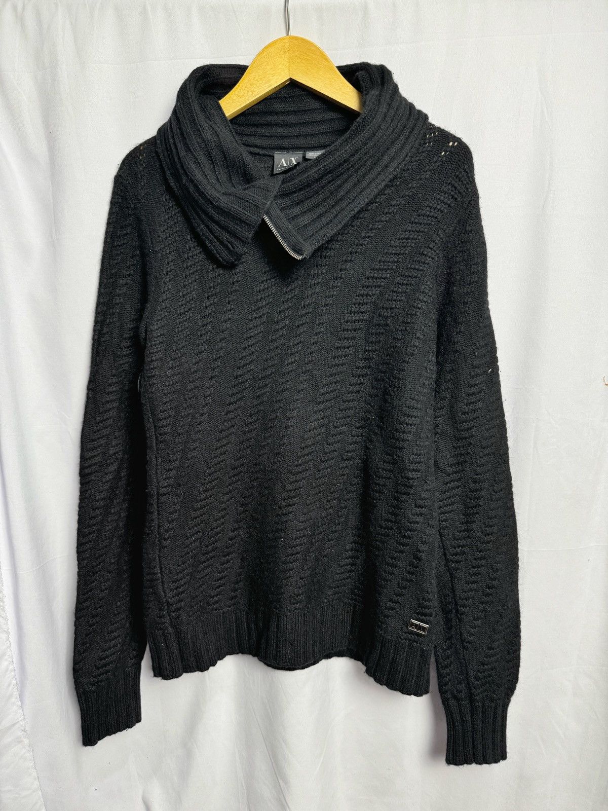 If Six Was Nine × Japanese Brand × Le Grande Bleu (L.G.B.) LGB Style Knit Sweater Aysmmetrical Zipper Armani Exchange Size US M / EU 48-50 / 2 - 1 Thumbnail