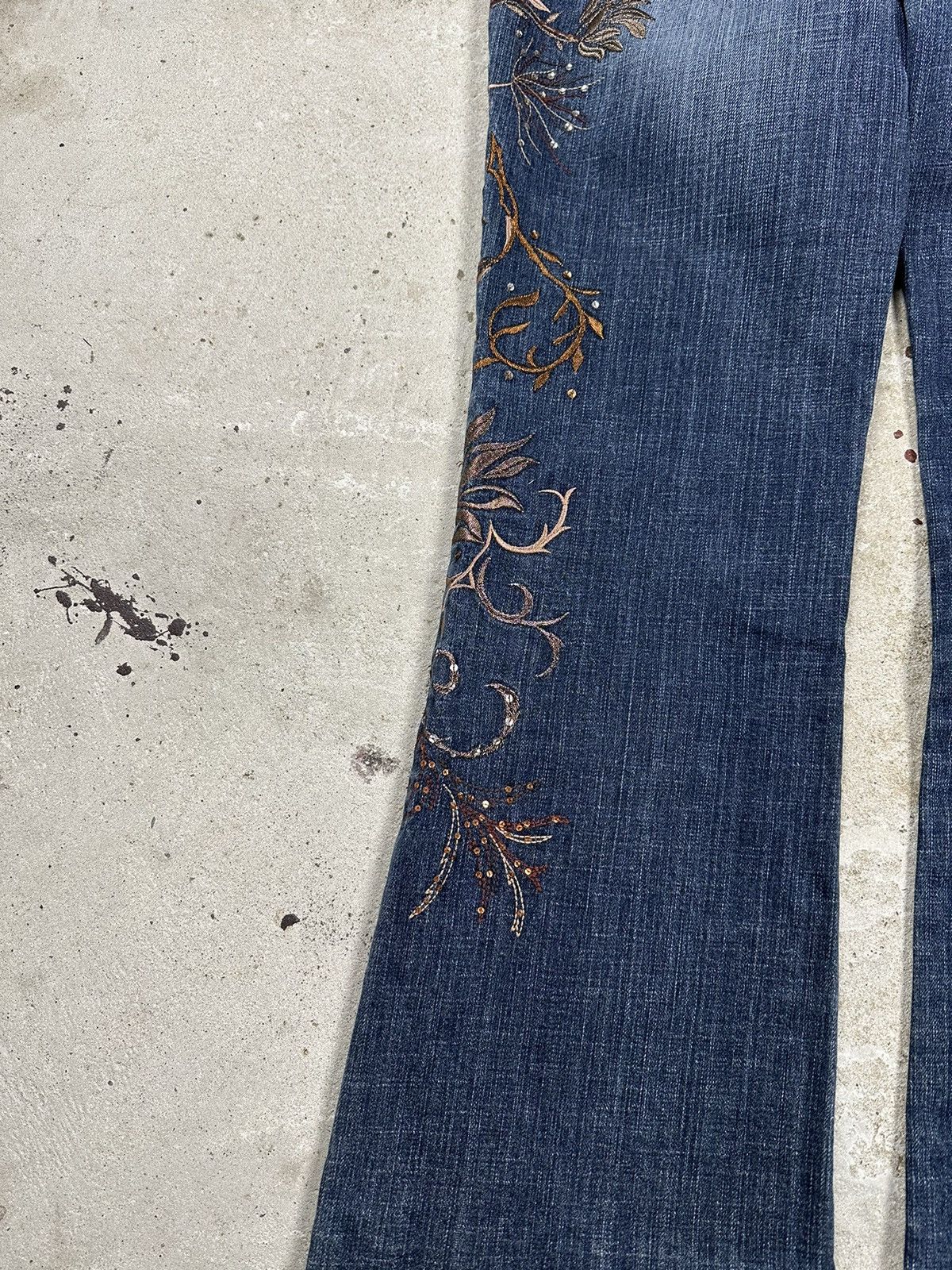 If Six Was Nine Vintage Y2K Flare Bootcut Rhinestones Denim Pants Jeans Size US 30 / EU 46 - 10 Thumbnail