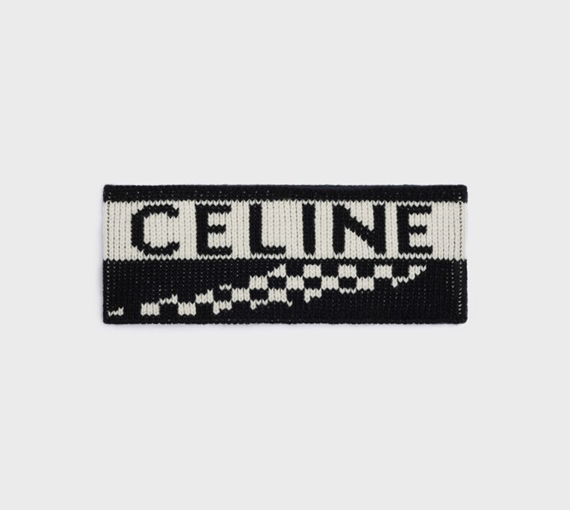 Celine × Hedi Slimane FW21 JAPAN ONLY - Headband hat checkered logo Pop Up Only Size ONE SIZE - 1 Thumbnail