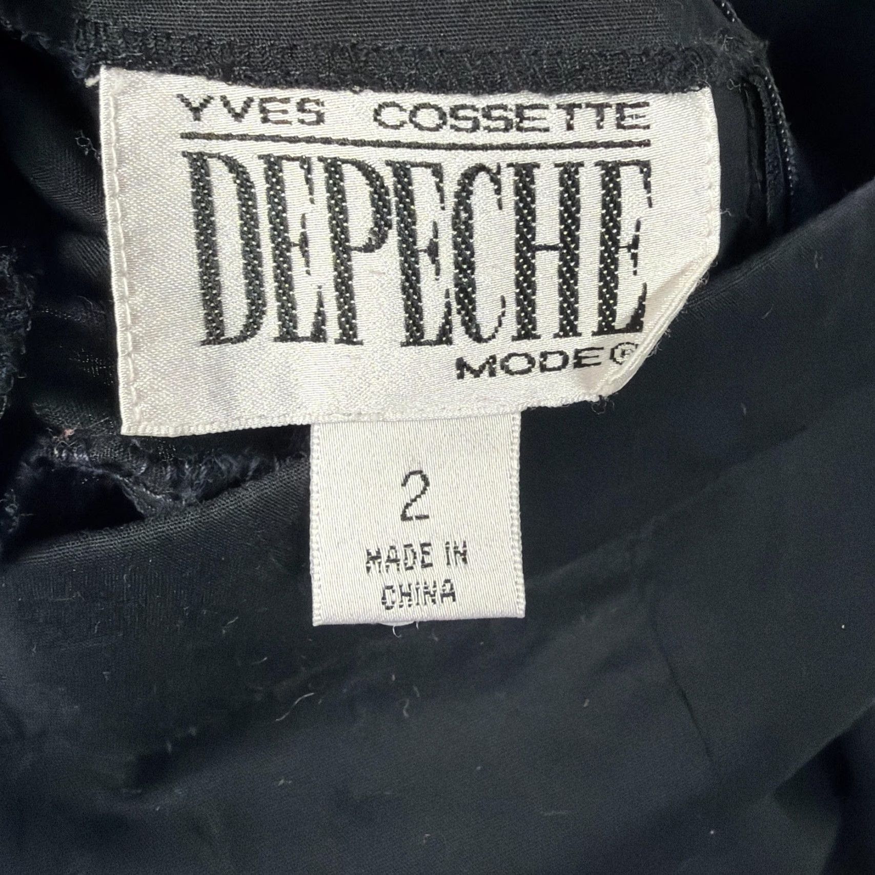 Vintage VINTAGE Yves Cossette Depeche Mode Dress 2 Gothic LBD Black Knee Length Sleeveless Square Neck Women 90s Gothic Preppy Strappy Back Zip Dress Size XS / US 0-2 / IT 36-38 - 4 Thumbnail