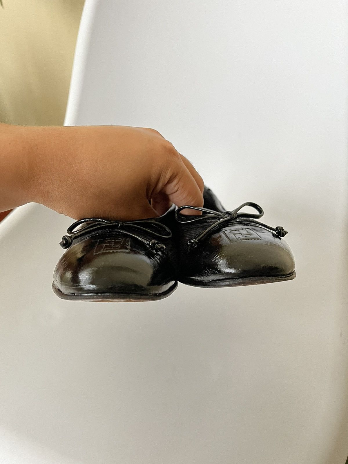 Fendi FENDI FF Logo Ballet Flat Mesh Leather Size US 7 / IT 37 - 7 Thumbnail