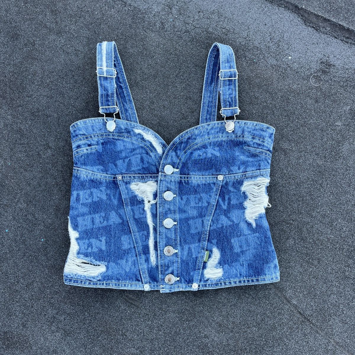 image of Heaven By Marc Jacobs Denim Corset Top, Women's (Size Small)