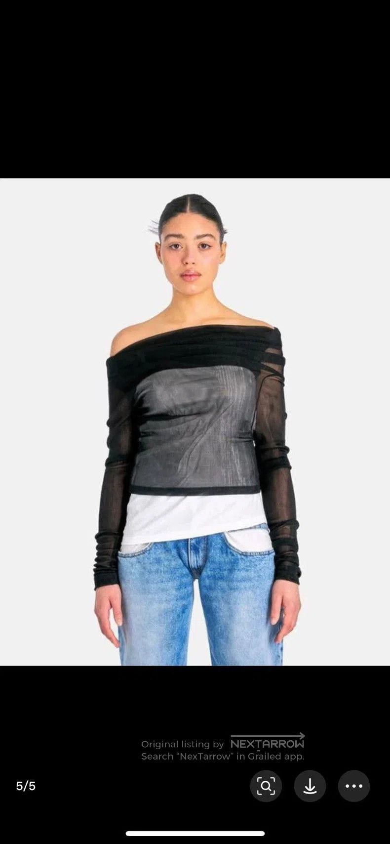 Maison Margiela Maison Margiela Mesh Cold Shoulder Top . Size US M / EU 48-50 / 2 - 5 Thumbnail