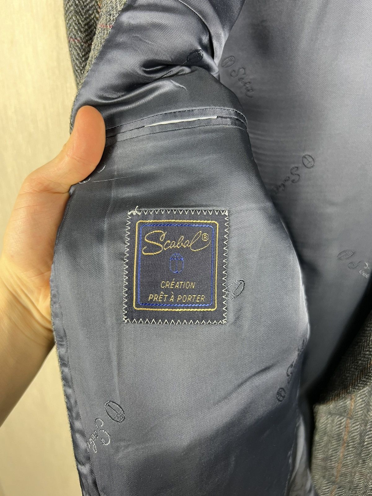 SCABAL Vintage 80s Scabal wool herringbone blazer jacket tweed Size US L / EU 52-54 / 3 - 23 Thumbnail