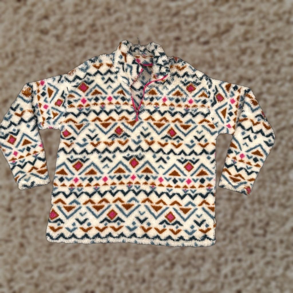 Eddie Bauer Eddie Bauer Sweater Women XL Beige Aztec Southwest 1/4 Zip Mock Neck Pullover Casual Lightweight Size XL / US 12-14 / IT 48-50 - 1 Thumbnail