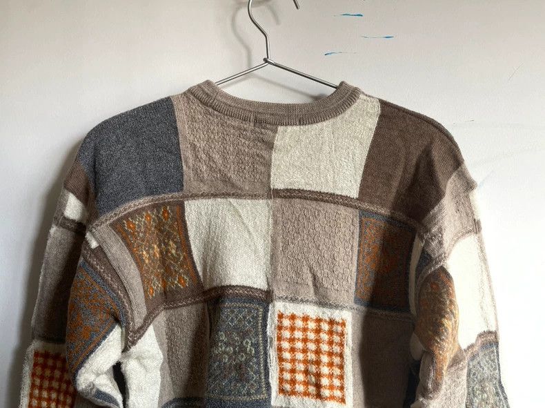Kenzo KENZO Wool blended color block patchwork round neck long s Size S / US 4 / IT 40 - 5 Thumbnail