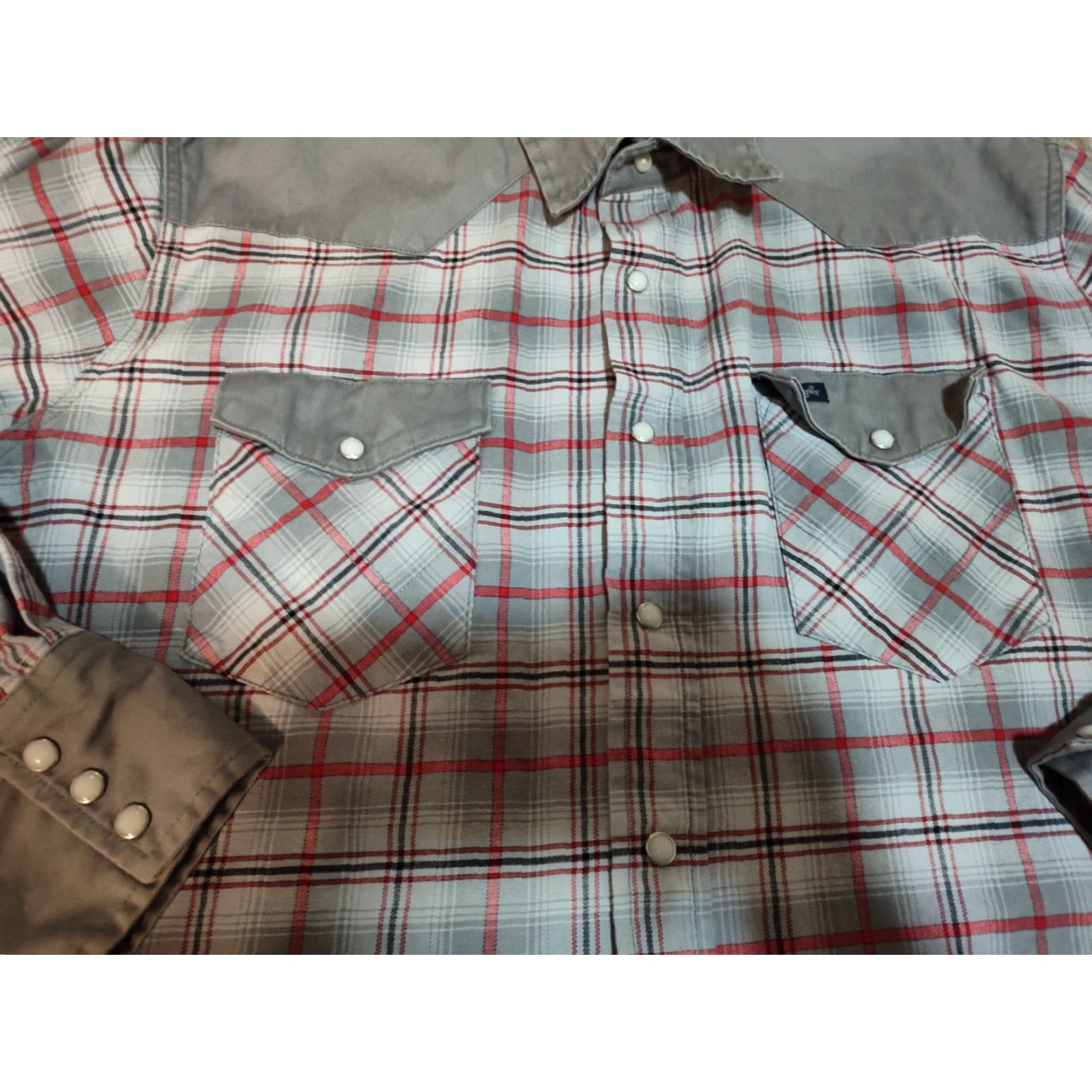 Wrangler WRANGLER VINTAGE Western Shirt Pearl Snap Long Sleeve Gray Check 2XL Mens Size US XXL / EU 58 / 5 - 7 Thumbnail