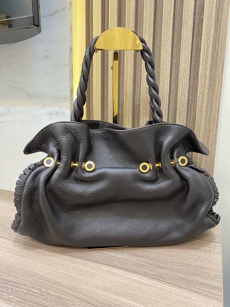 Bvlgari Bvlgari 29433 Women's Leather Handbag Black Size ONE SIZE - 1 Thumbnail