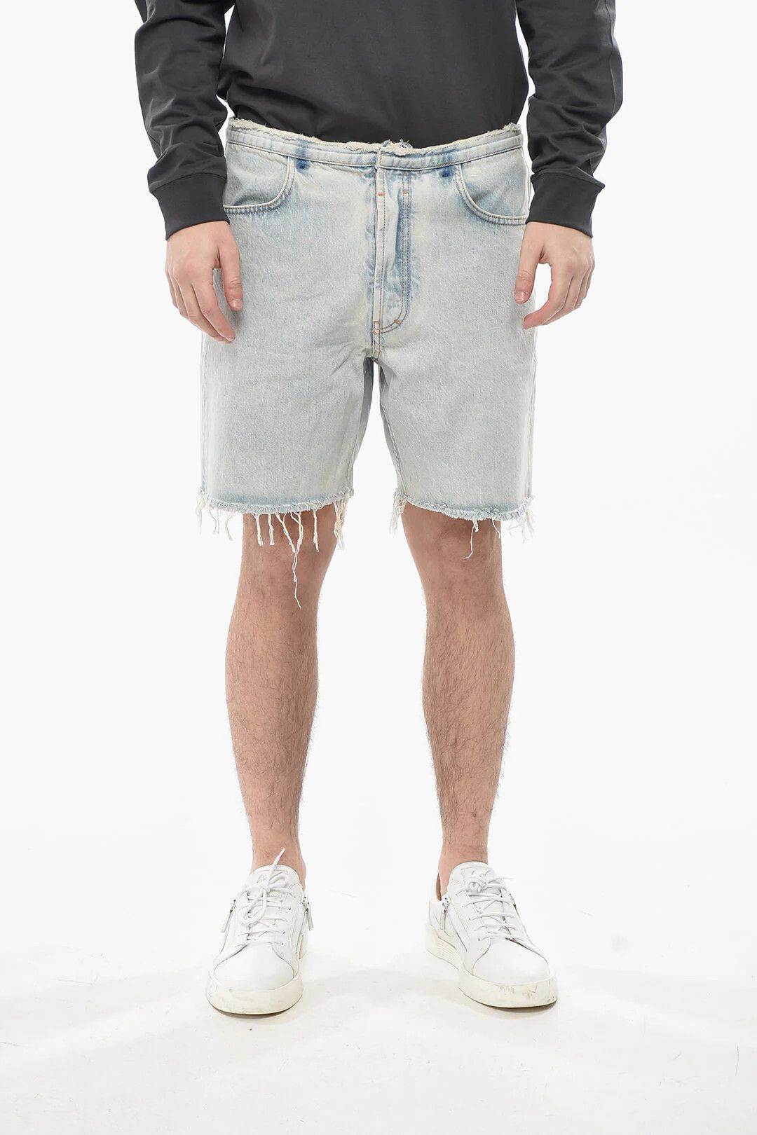 Givenchy og1mm0326 Light-Wash Denim Short in Light Blue Size US 31 - 1 Thumbnail