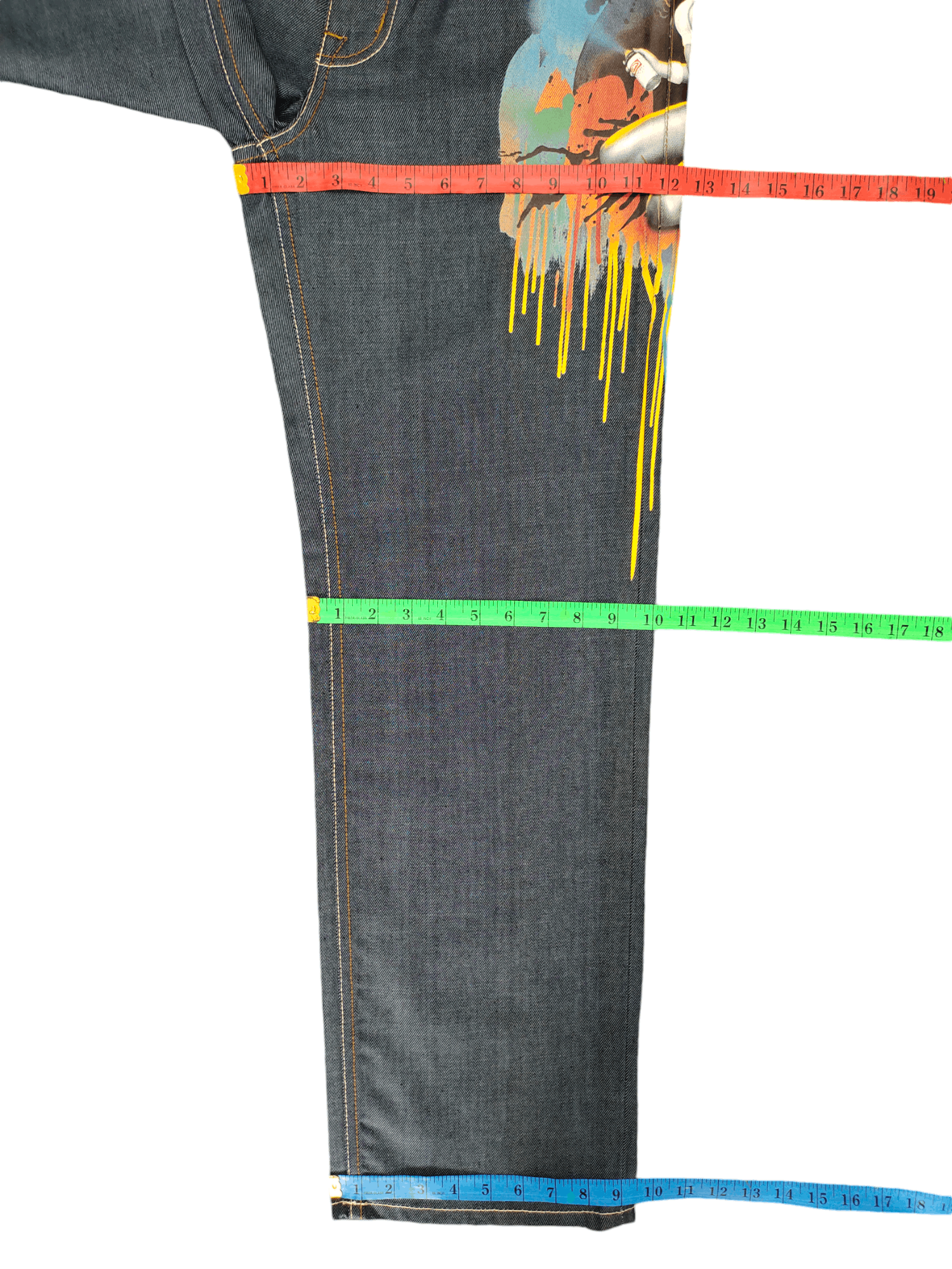 Ecko Unltd. Vintage Y2k Ecko Naked Girl Graffiti Print Baggy Denim Jeans Size US 30 / EU 46 - 11 Thumbnail