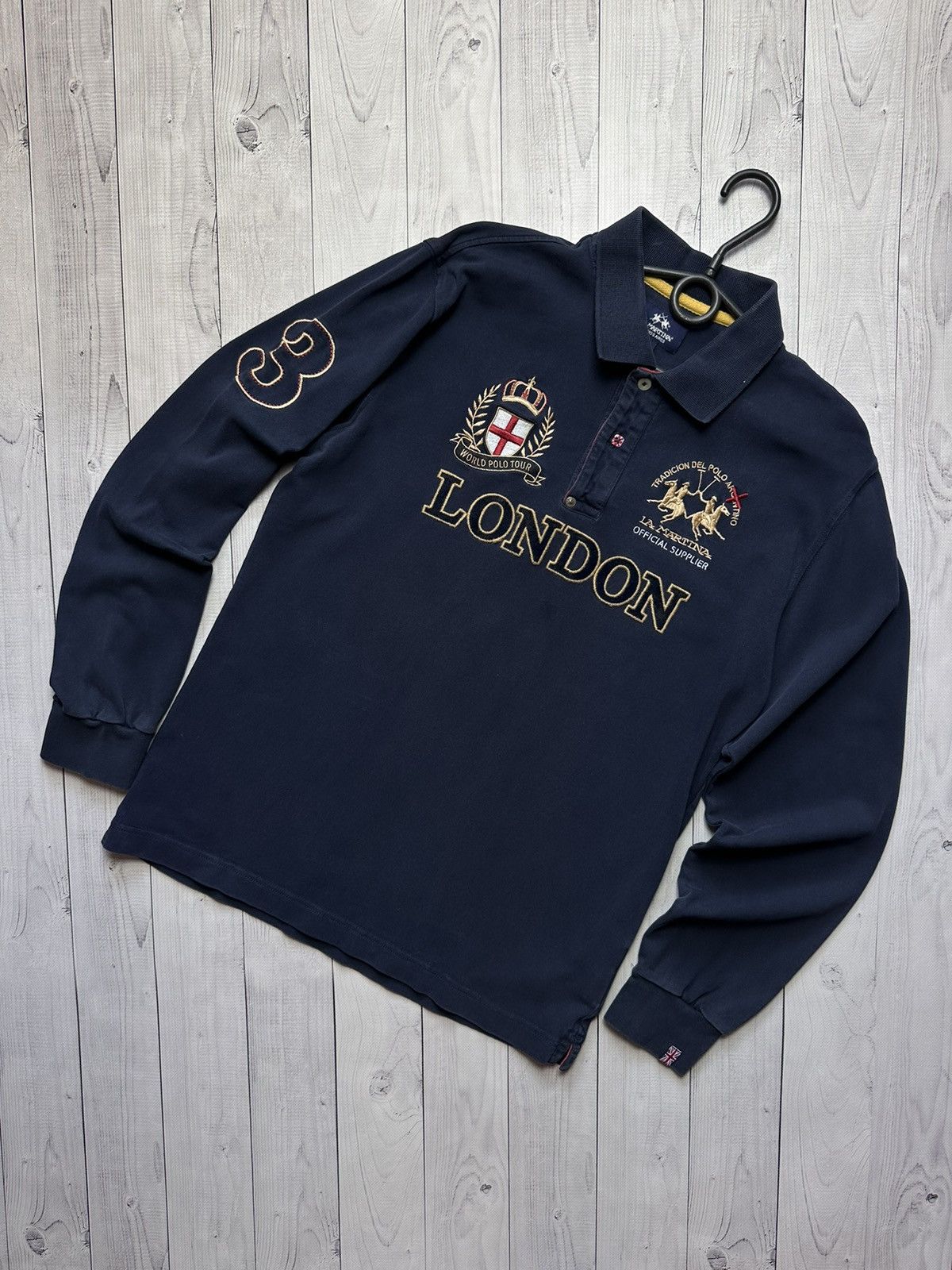 Vintage rugby jersey L a martina London size L logo rare