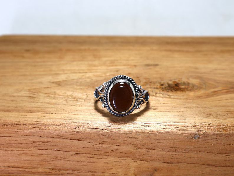 Handmade Smoky Quartz Ring: Handmade 925 Sterling Silver Promise Ring Size ONE SIZE - 1 Thumbnail