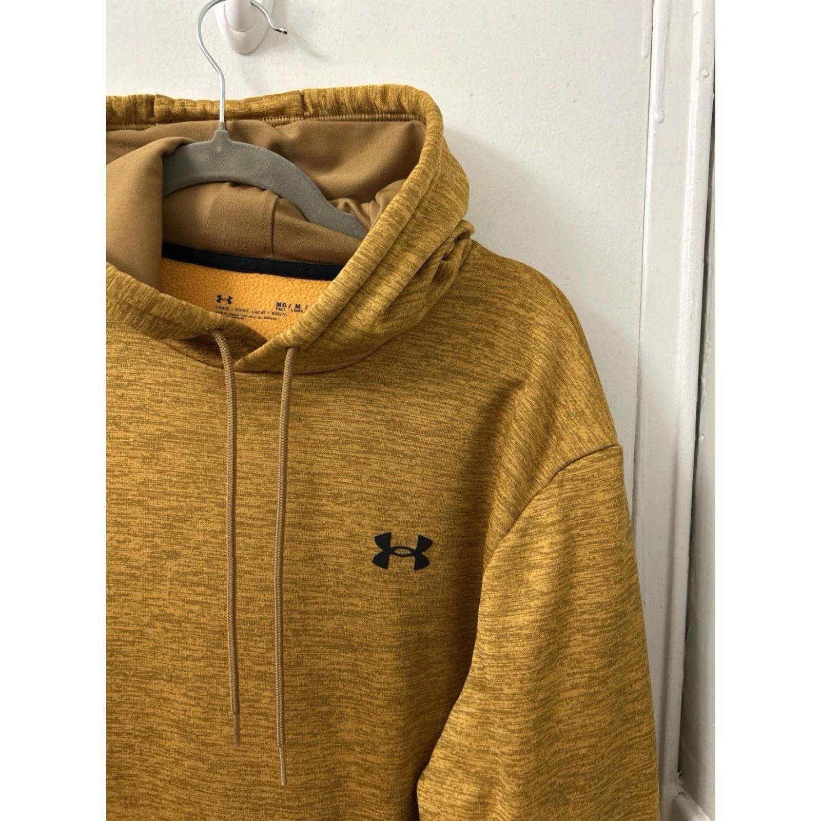 Under Armour Under Armour Hoodie Mens Medium Tall Yellow Gold Fleece Lined Sweatshirt L/S Size US M / EU 48-50 / 2 - 4 Thumbnail