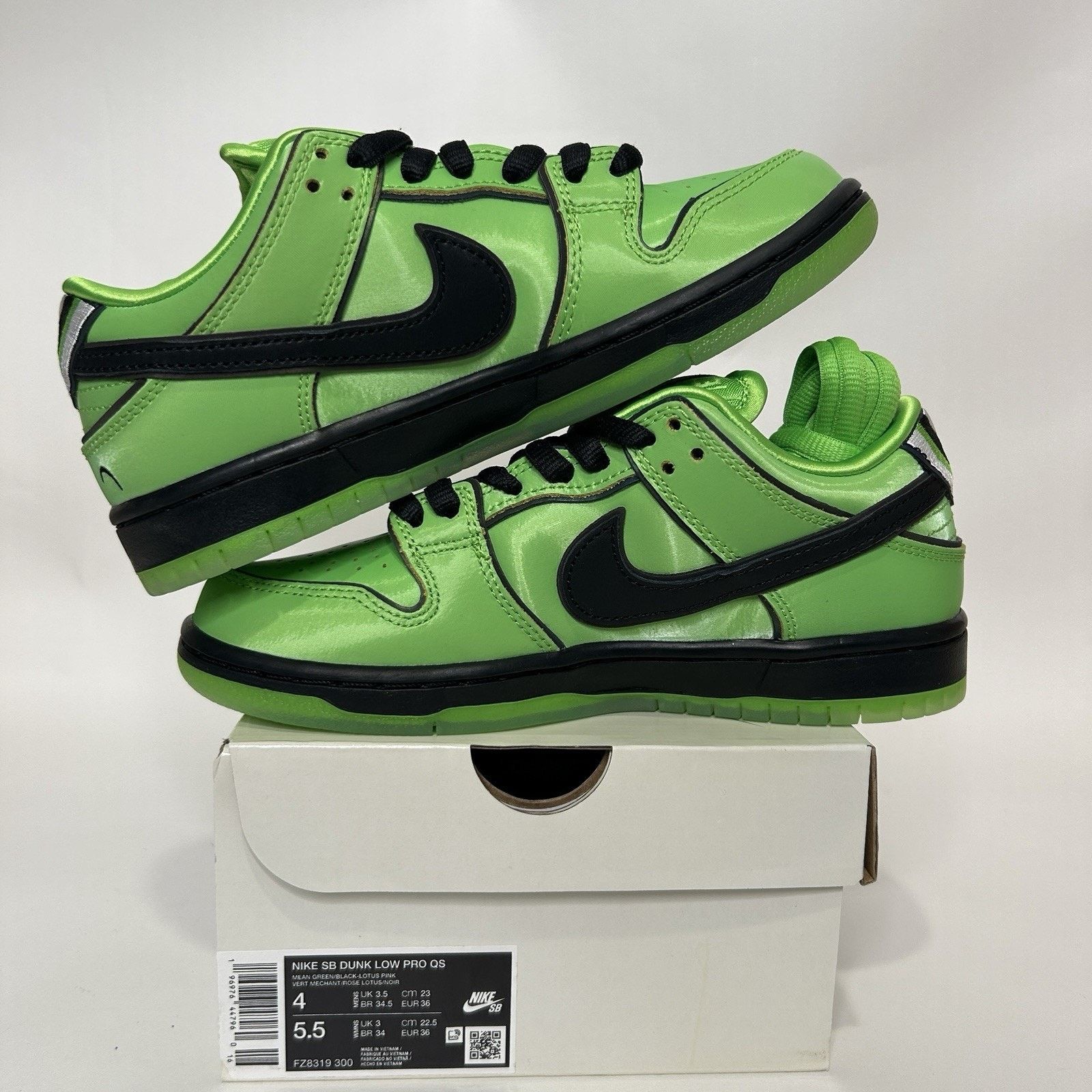 Nike Nike SB Dunk Low QS The Powerpuff Girls “Buttercup” Size US 5.5 / IT 35.5 - 3 Thumbnail